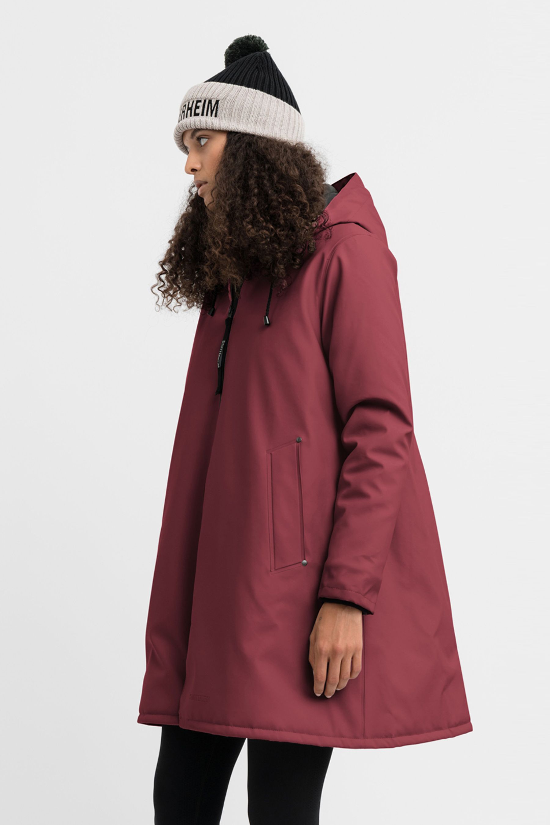 stutterheim mosebacke winter jacket burgundy women jackets winter-coats