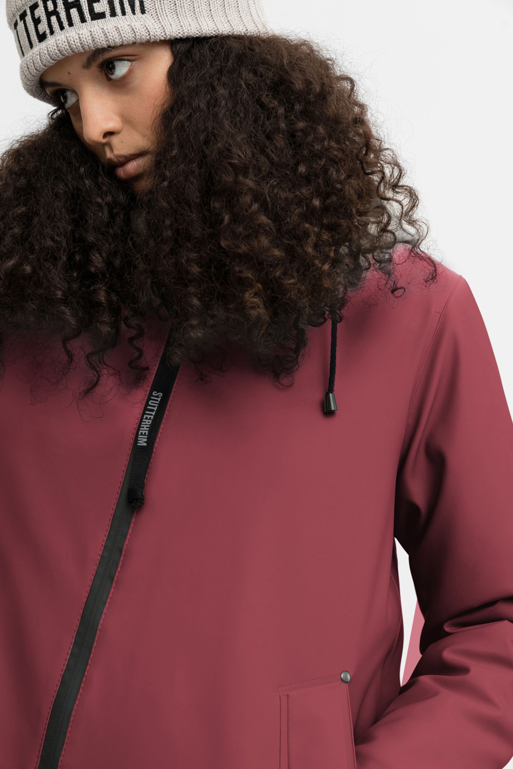 stutterheim mosebacke winter jacket burgundy women jackets winter-coats