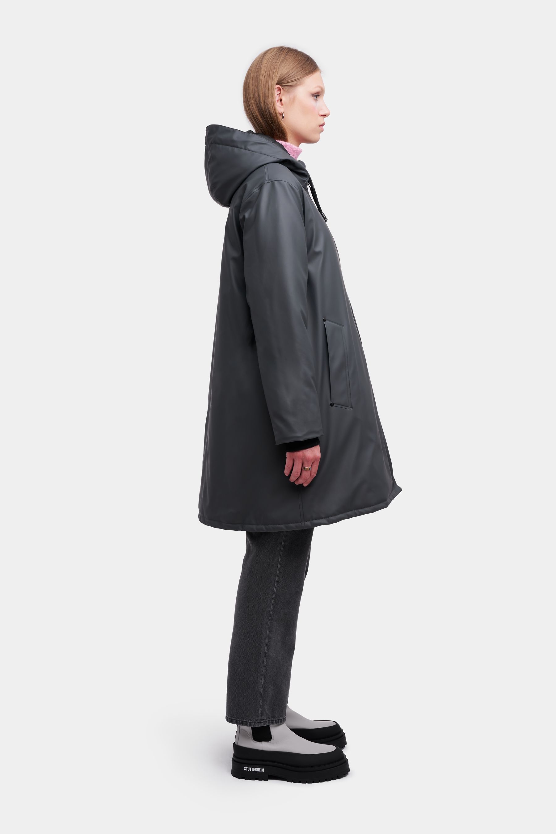 stutterheim mosebacke winter jacket charcoal women jackets winter-coats