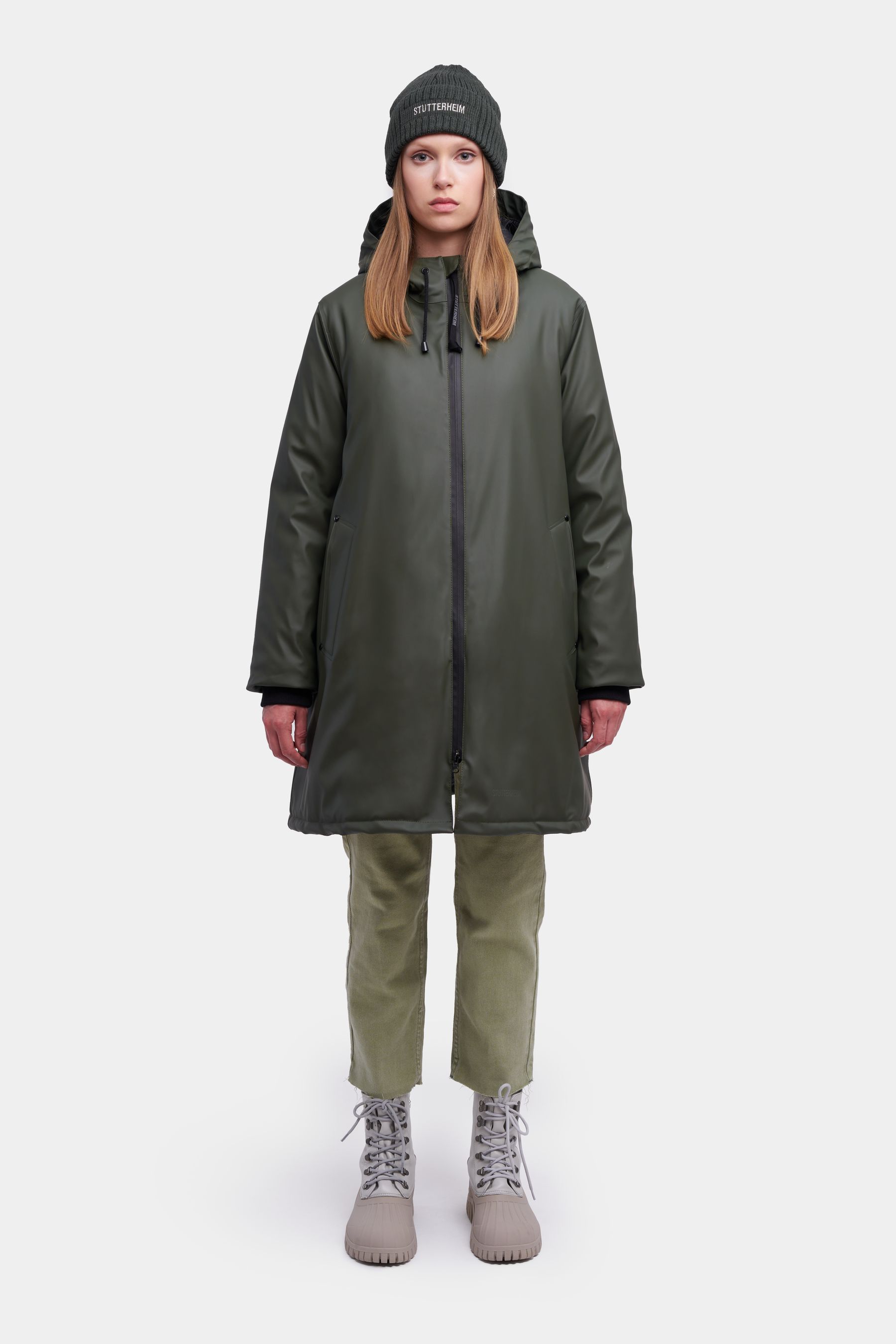 stutterheim mosebacke winter jacket green women jackets winter-coats