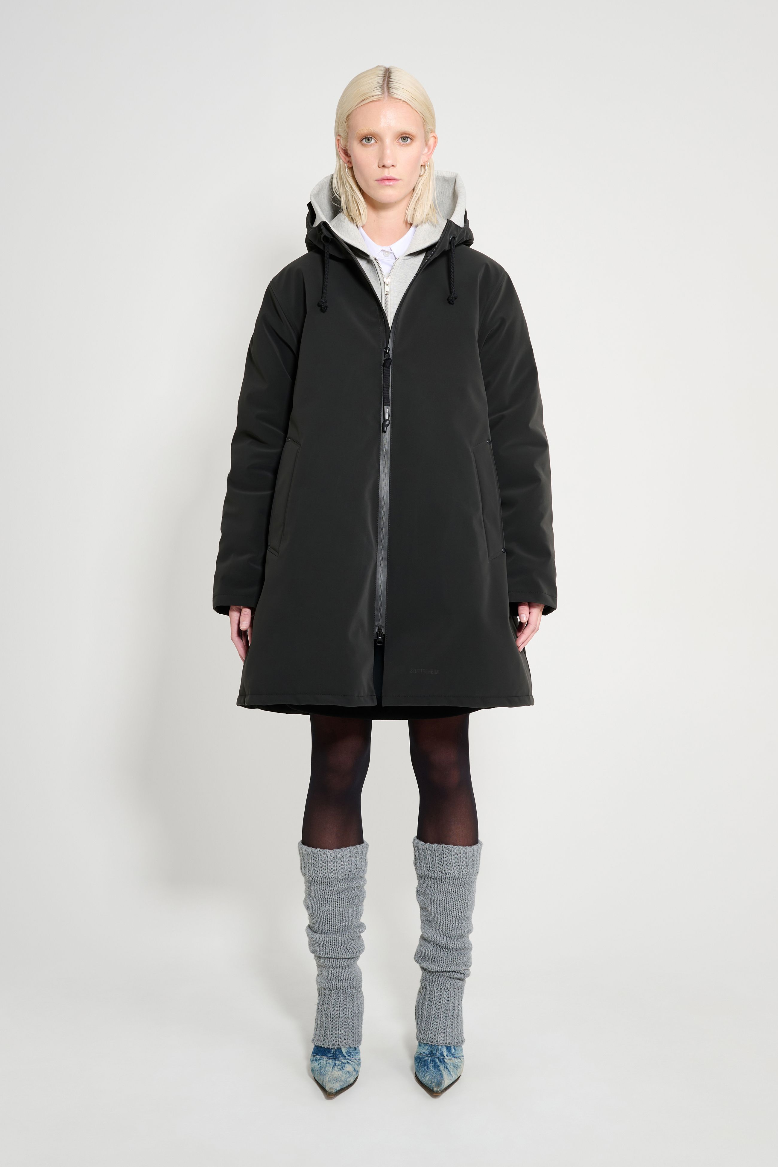 stutterheim mosebacke matte winter coat black women jackets winter-coats