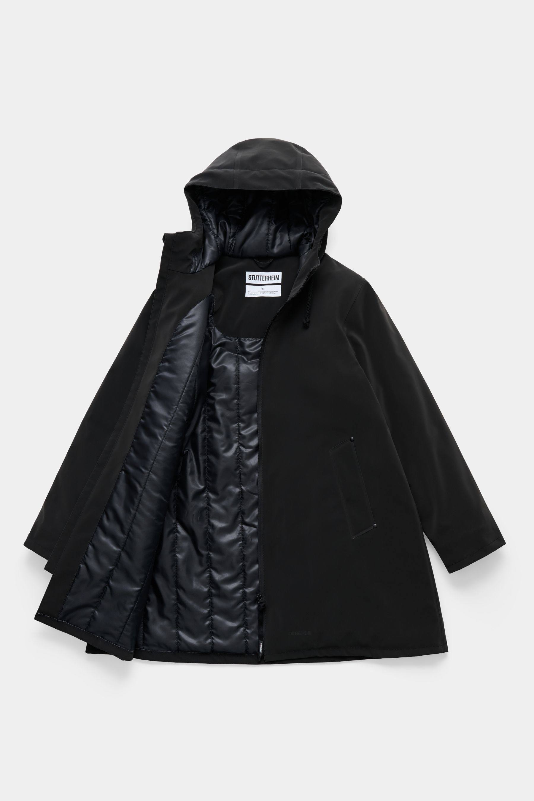 stutterheim mosebacke matte winter coat black women jackets winter-coats