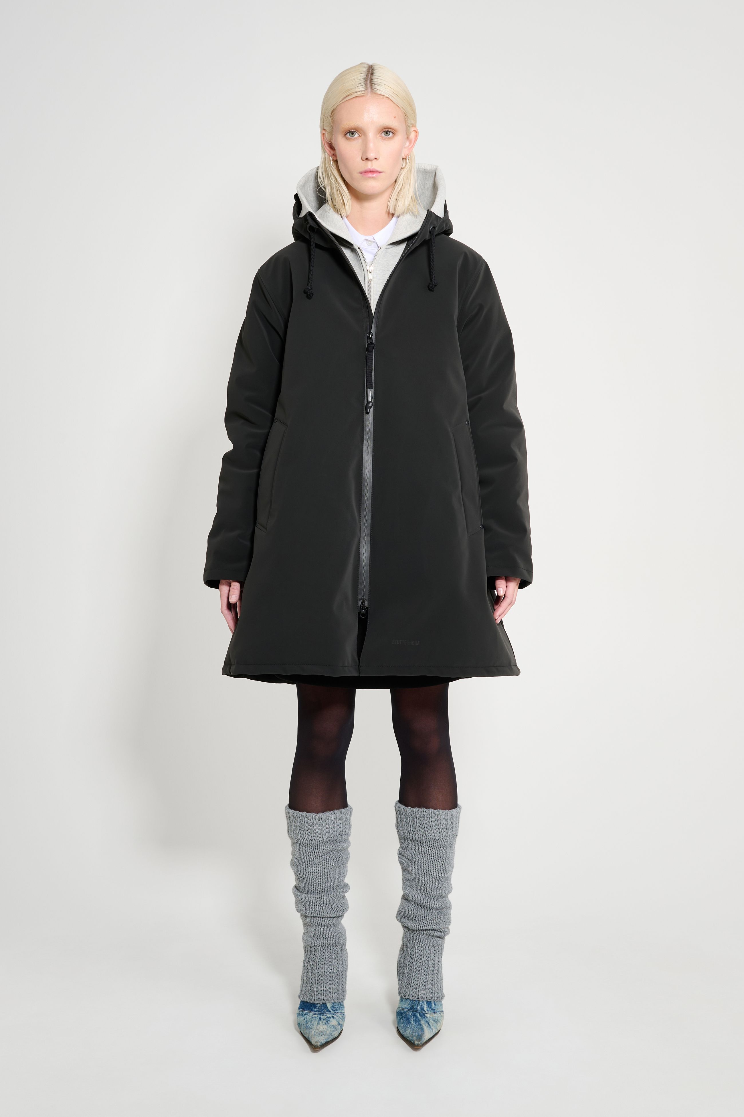 stutterheim mosebacke matte winter coat black women jackets winter-coats