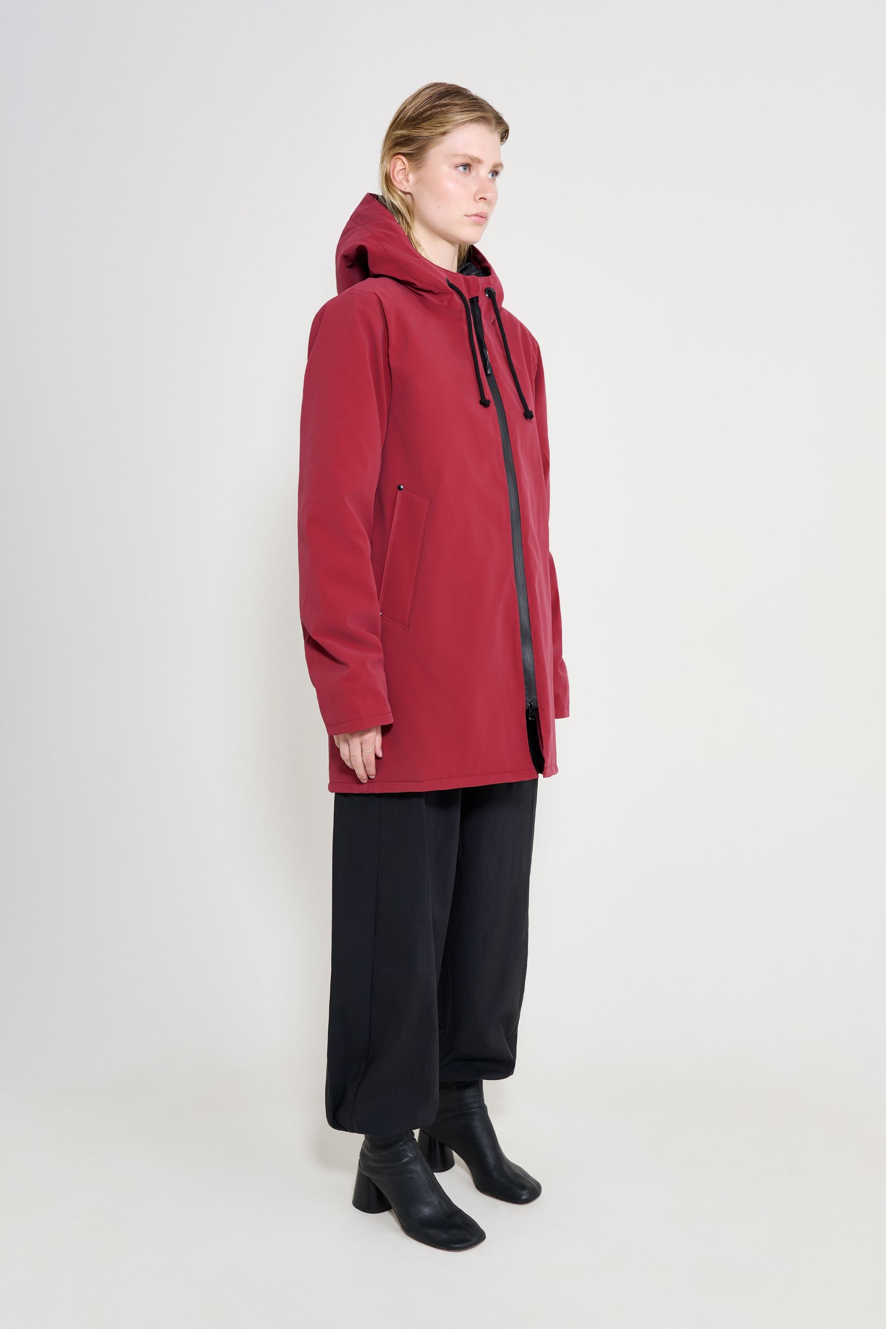 stutterheim mosebacke matte winter coat burgundy women jackets winter-coats