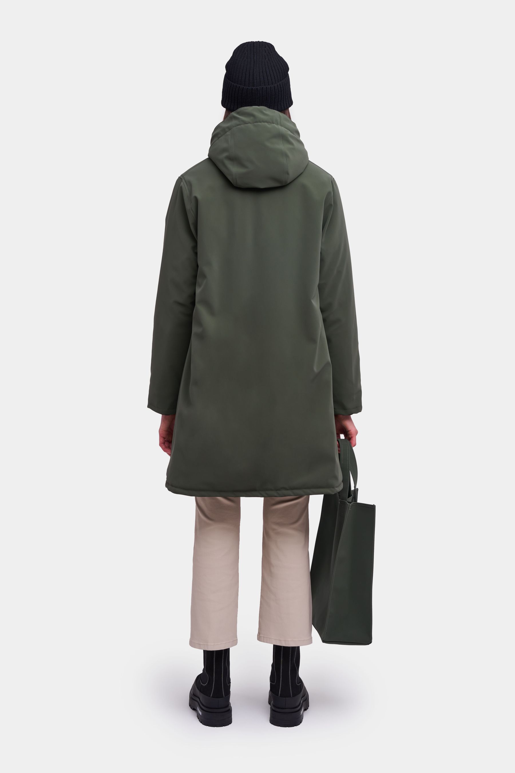 stutterheim mosebacke matte winter jacket dark green women jackets winter-coats