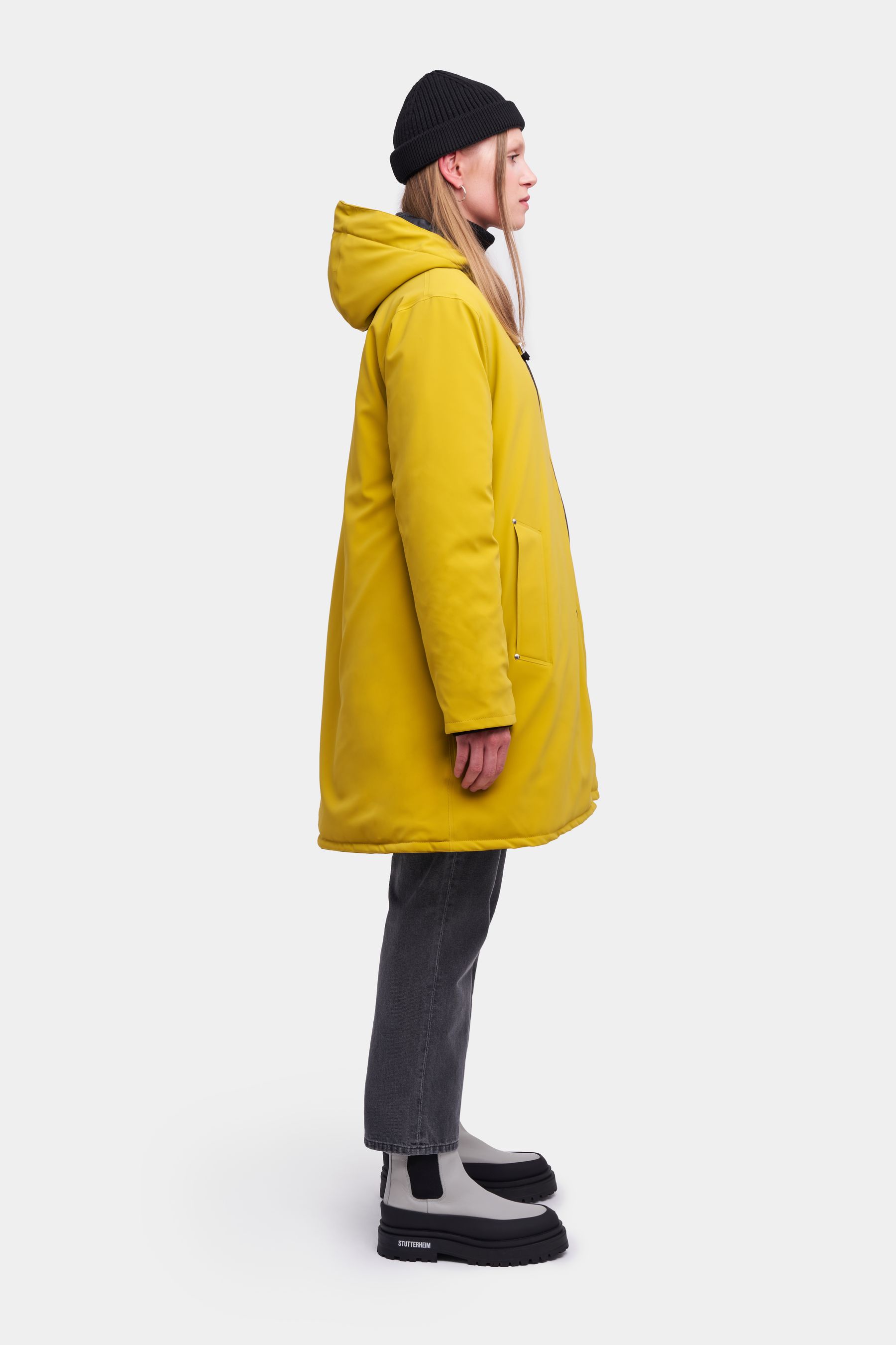 stutterheim mosebacke matte winter jacket gold women jackets winter-coats