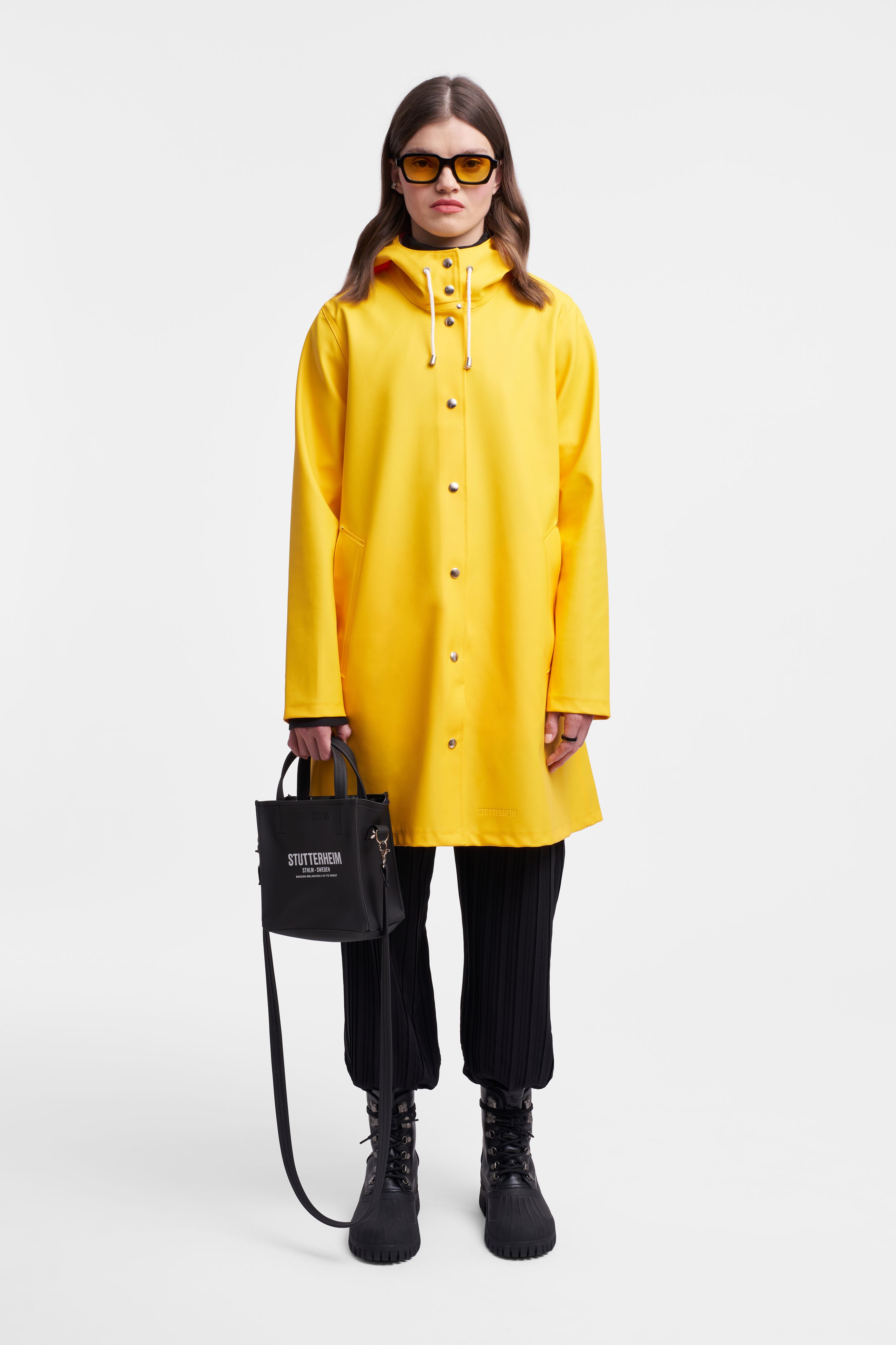 stutterheim mosebacke raincoat yellow women jackets raincoats