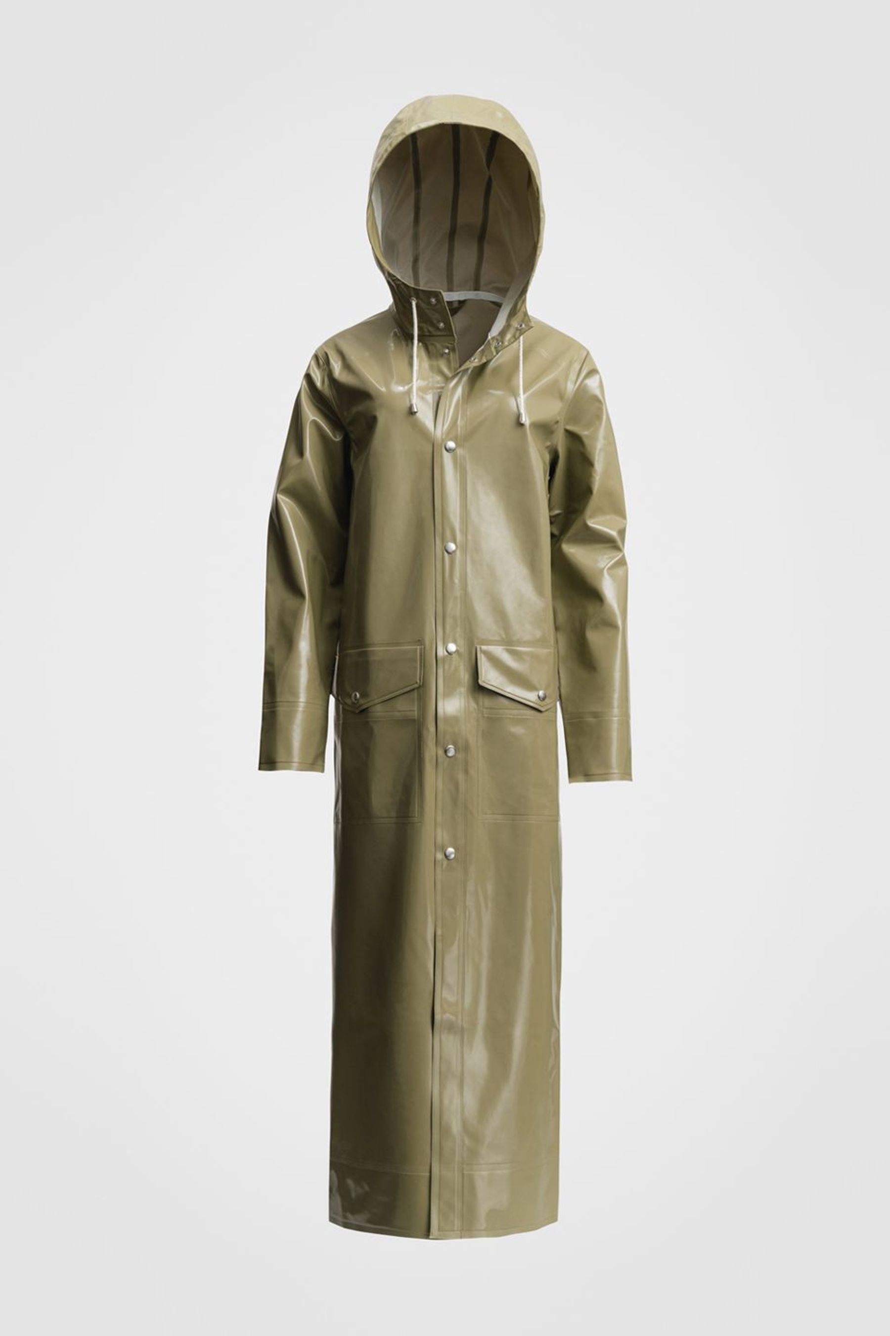 stutterheim nolby opal long raincoat aloe women jackets raincoats