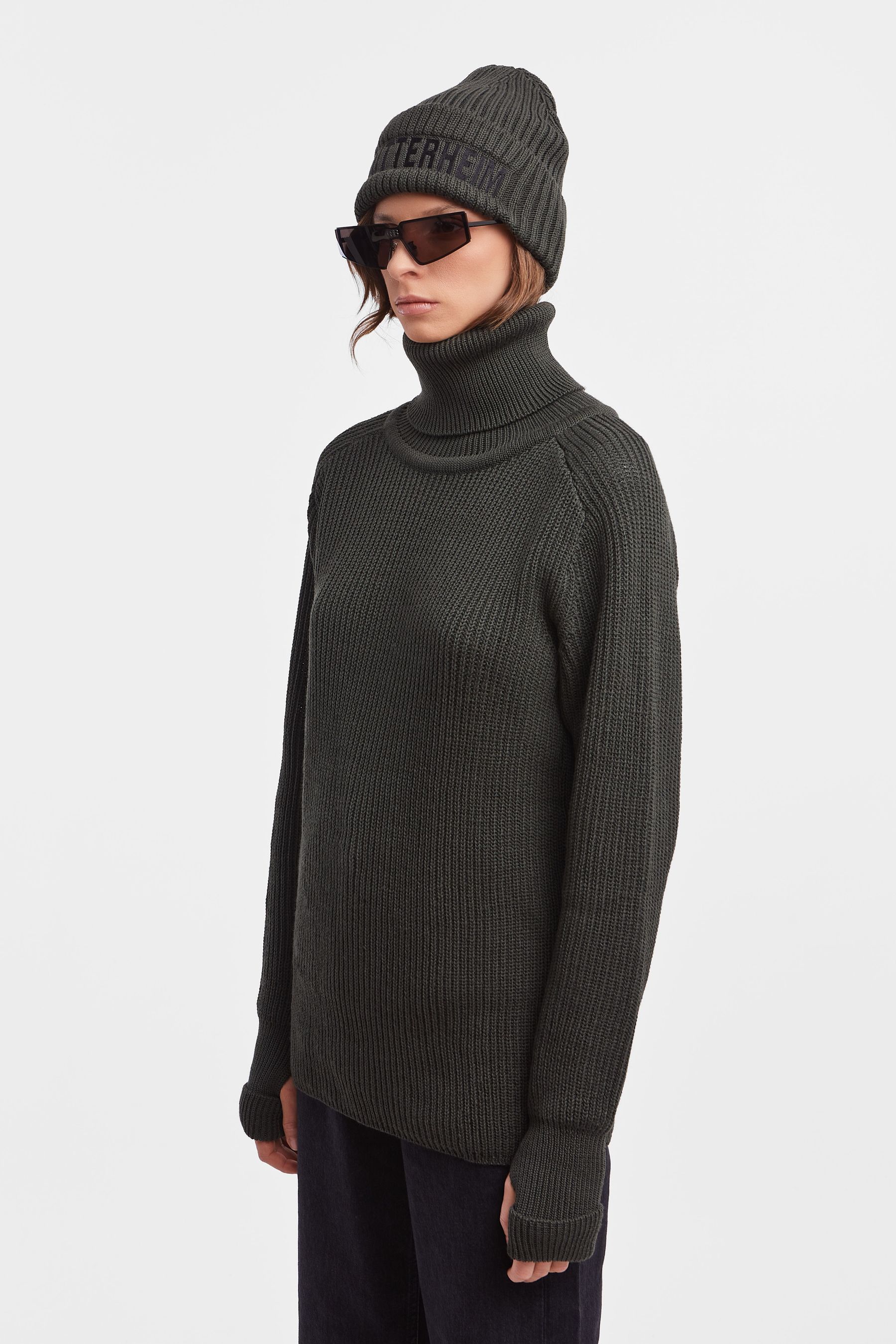stutterheim original roller sweater green women knitwear
