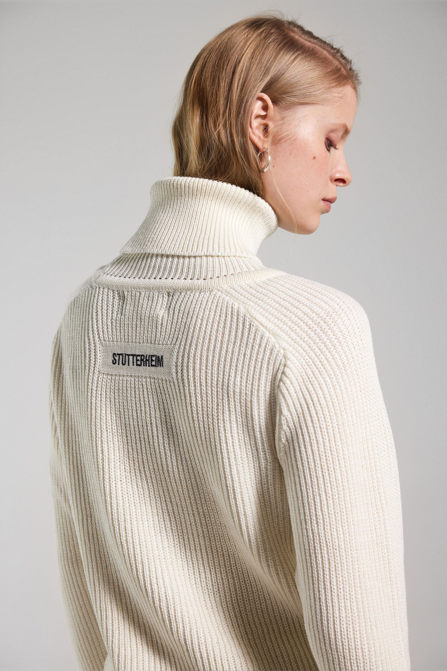 stutterheim original roller sweater off-white women knitwear