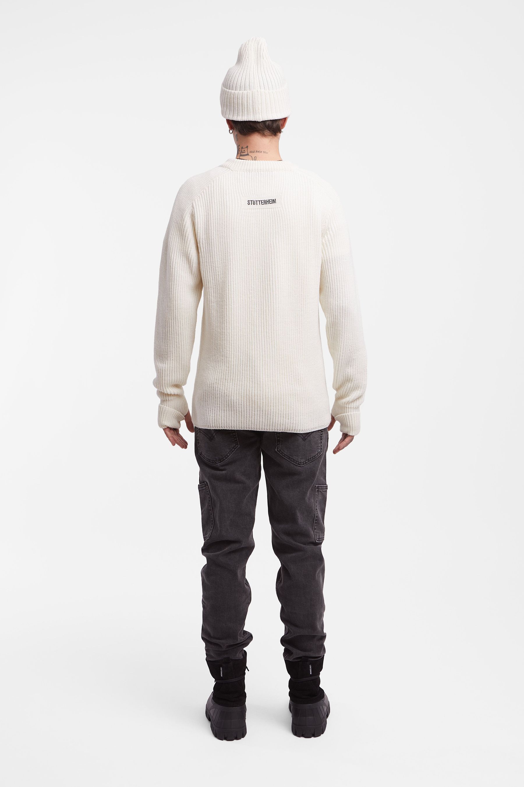 stutterheim original sweater off-white men knitwear