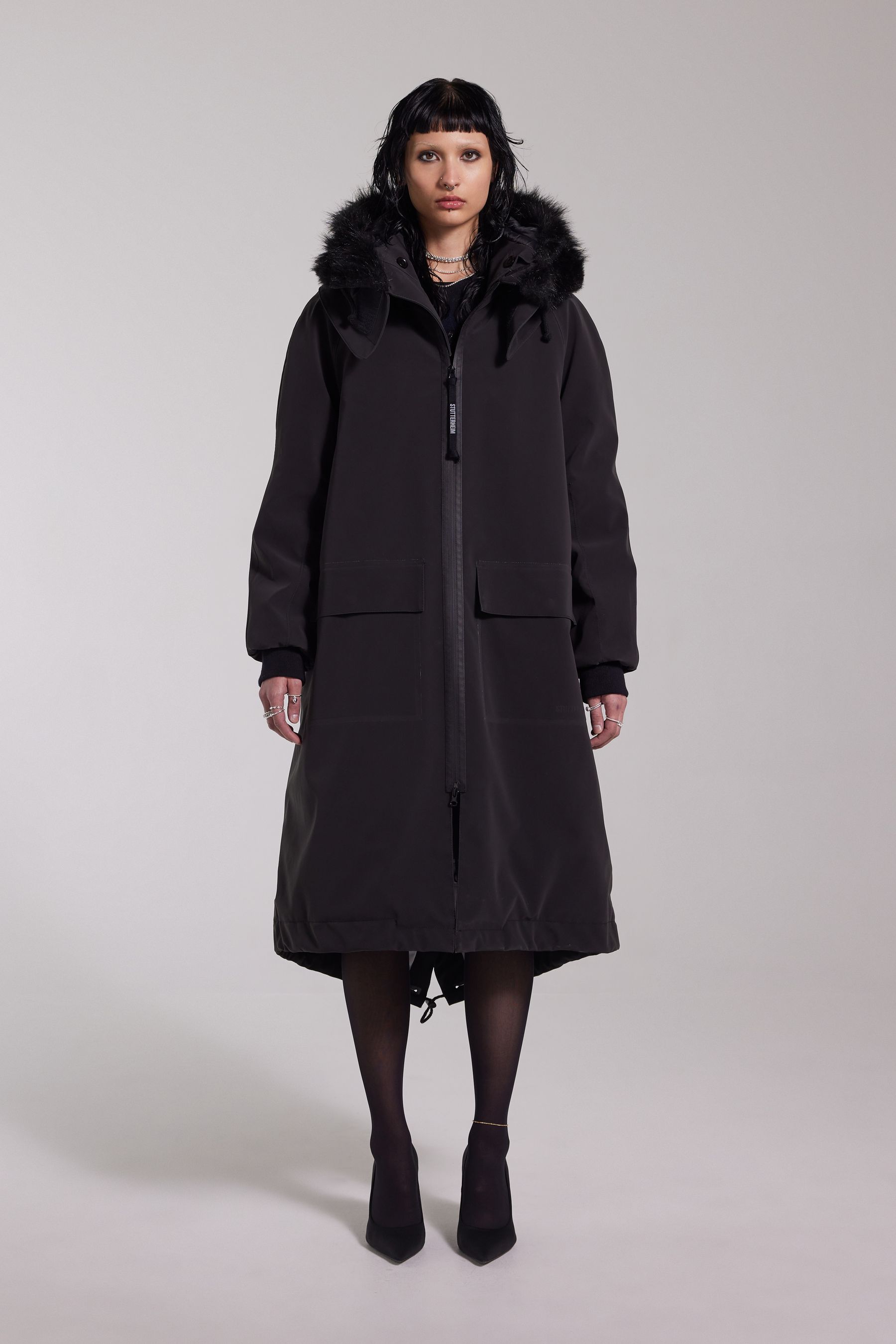 stutterheim pajala parka black women jackets winter-coats