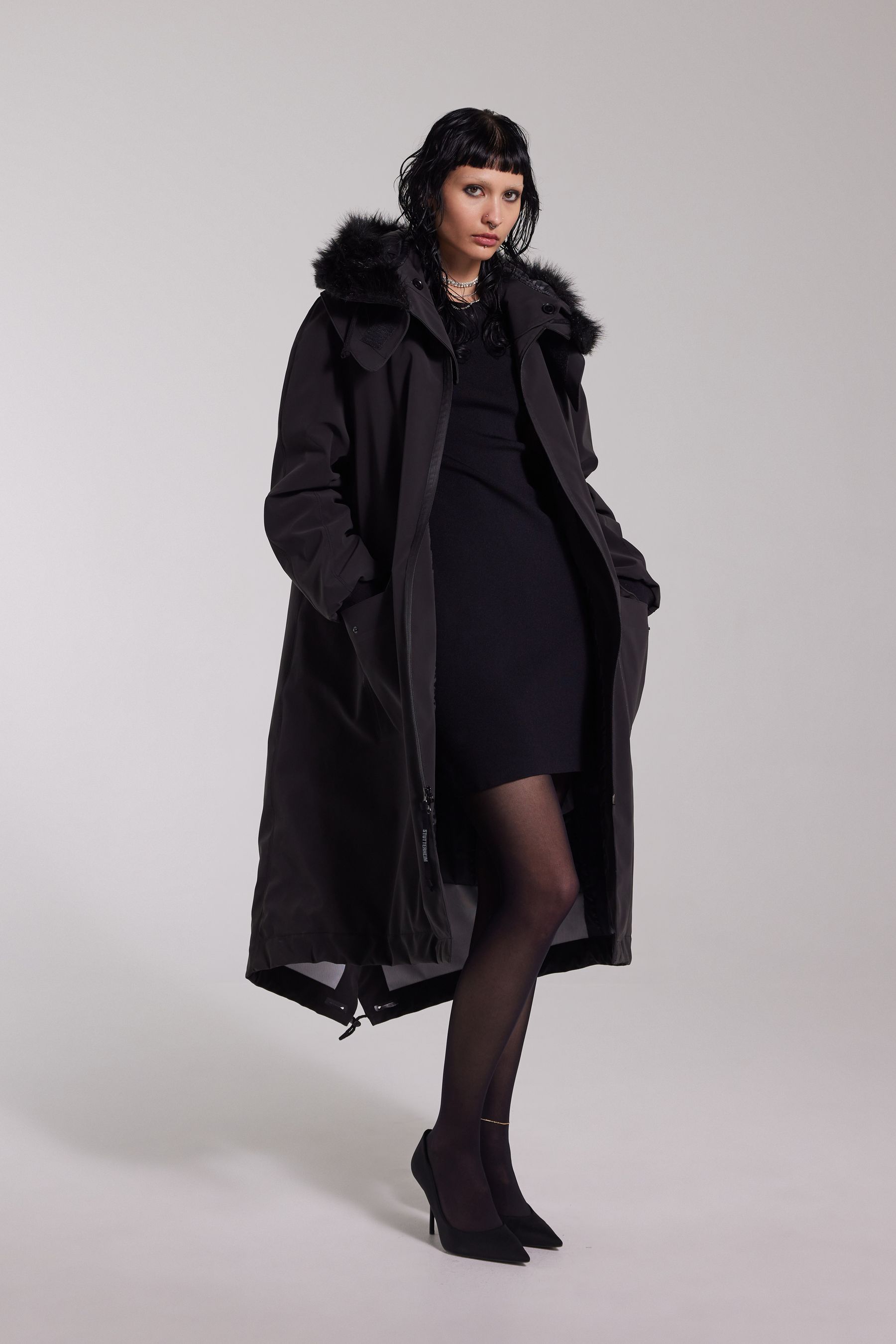 stutterheim pajala parka black women jackets winter-coats