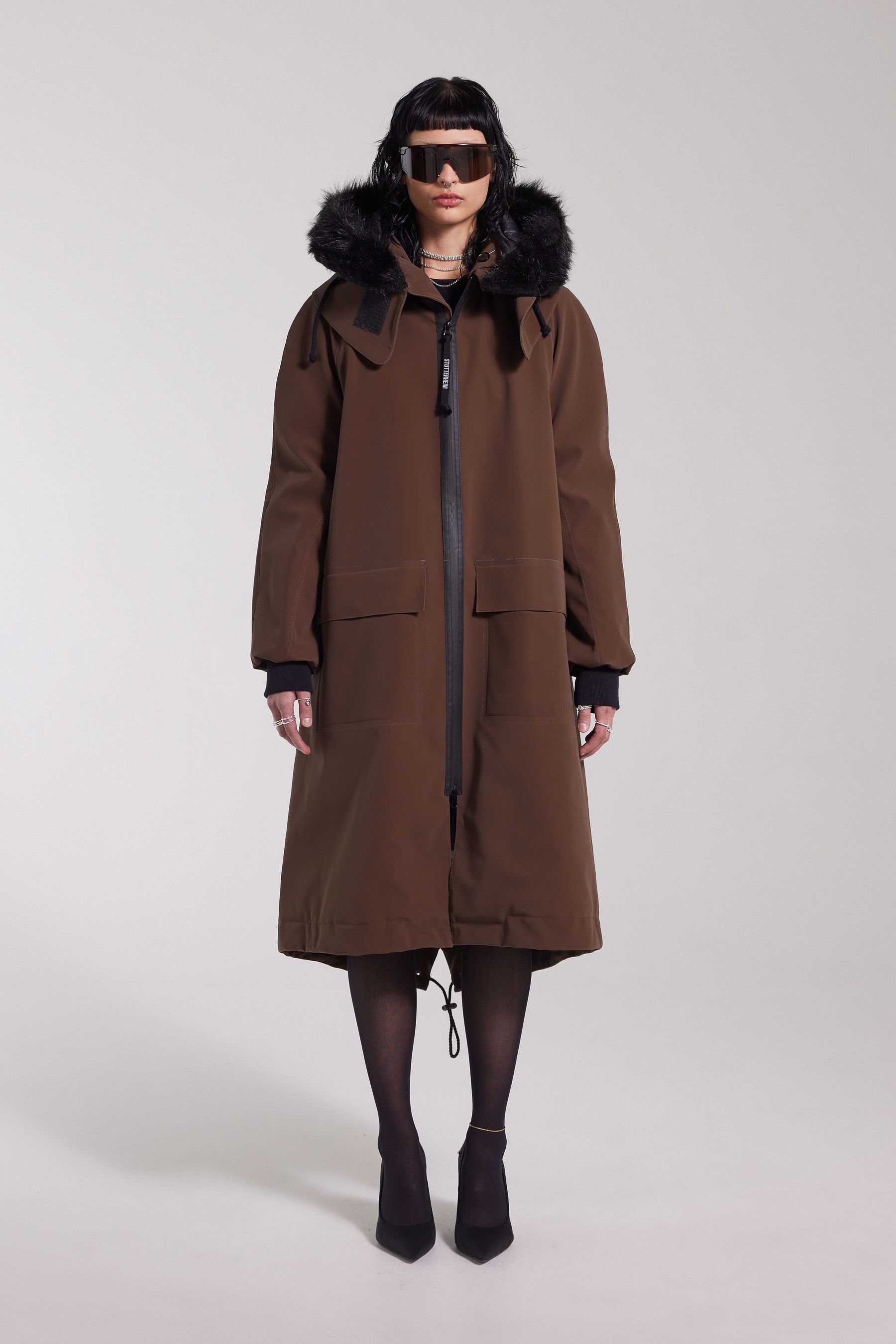 stutterheim pajala parka dark brown women jackets winter-coats