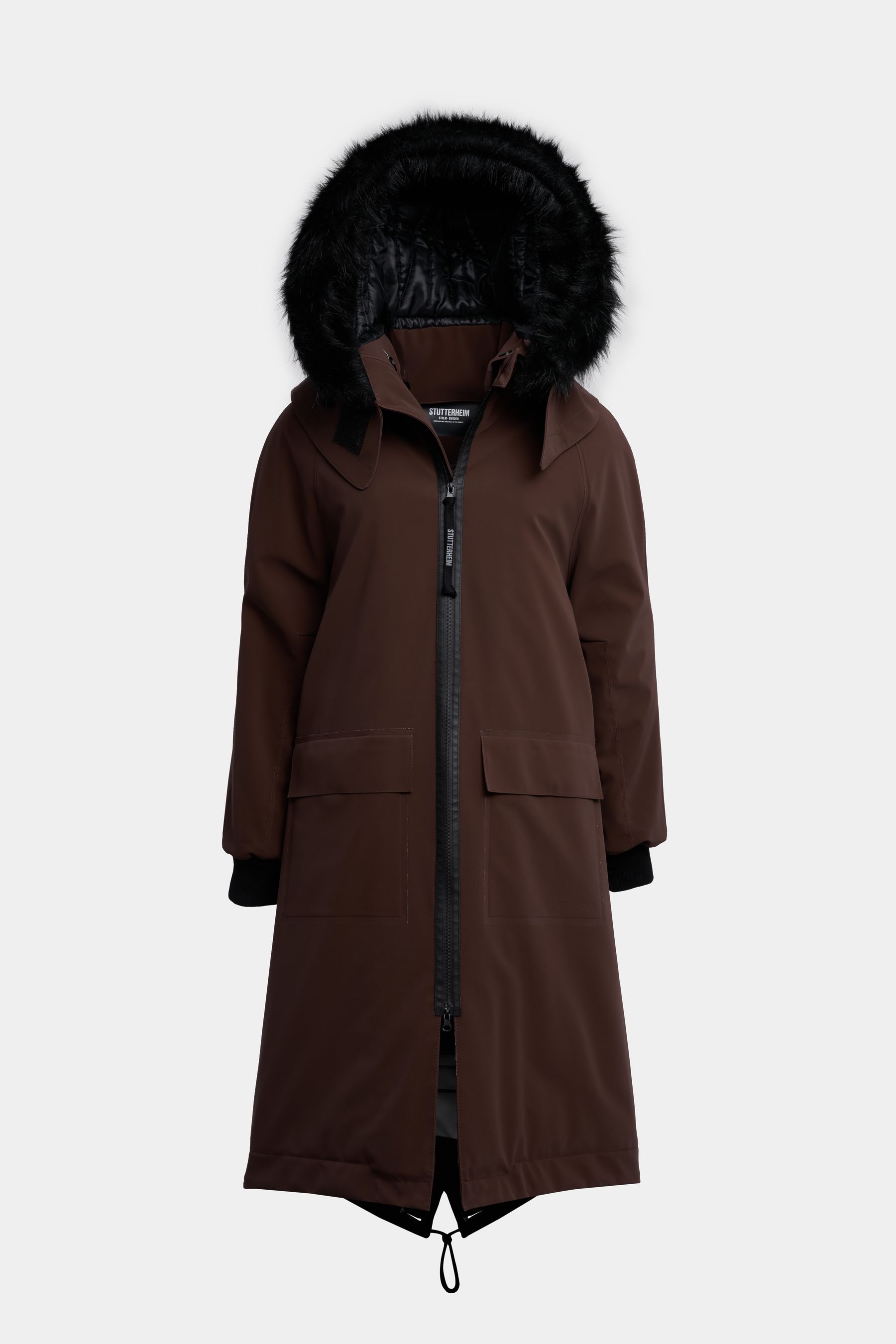 stutterheim pajala parka dark brown women jackets