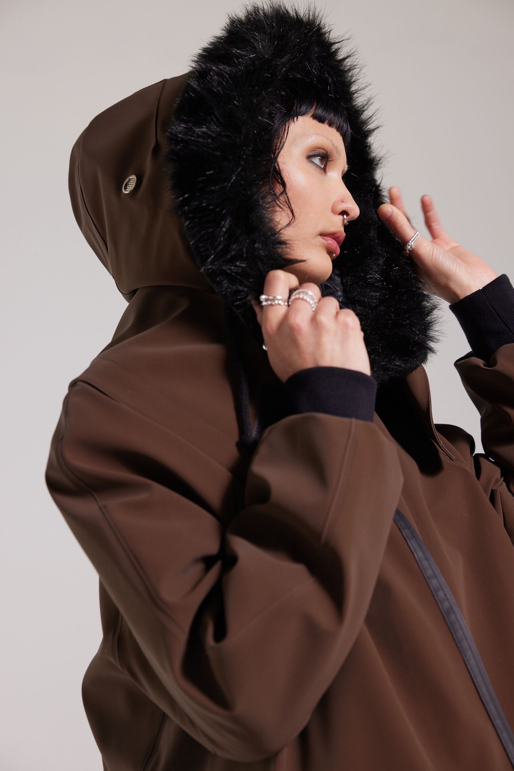 stutterheim pajala parka dark brown women jackets