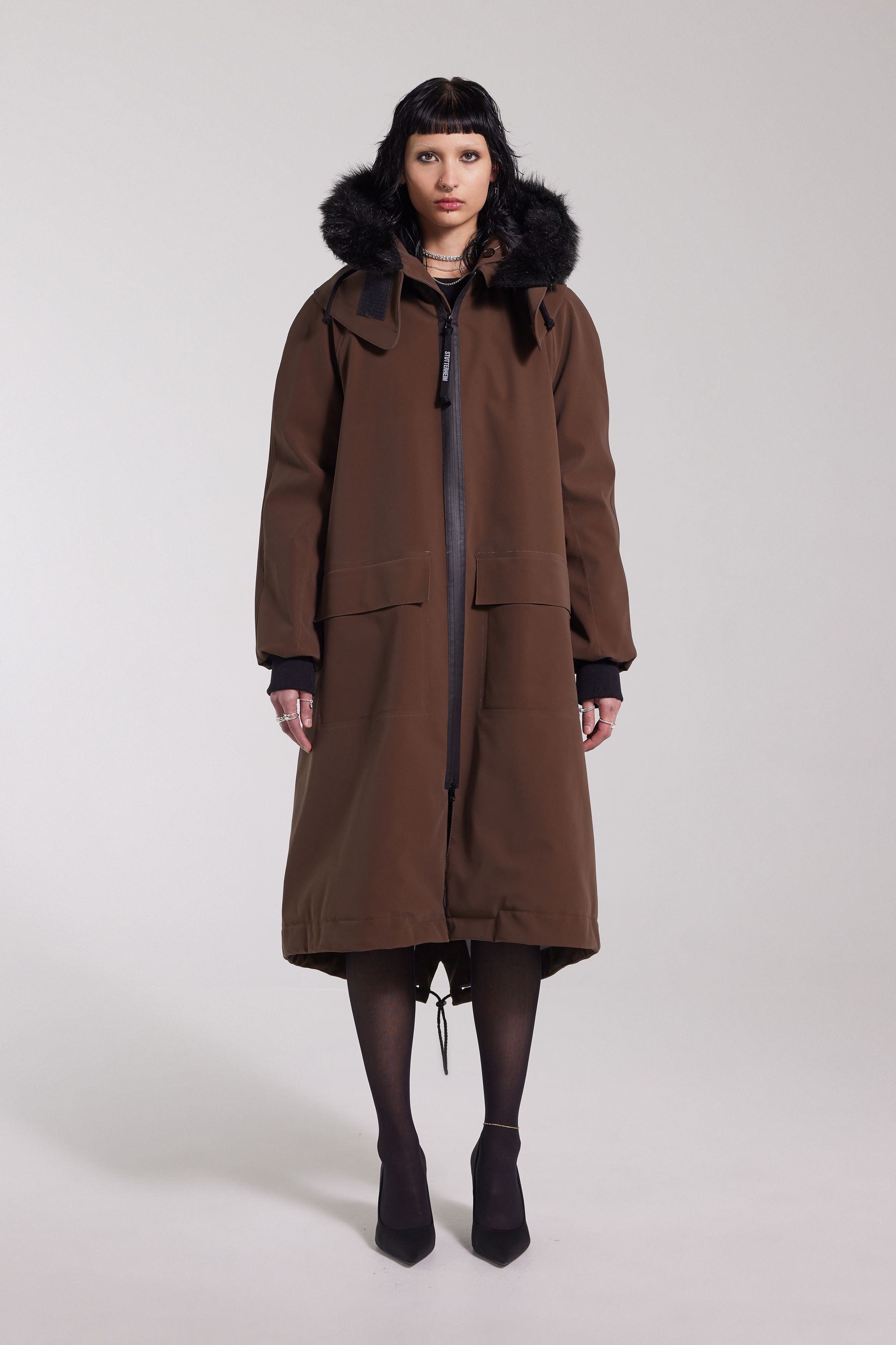 stutterheim pajala parka dark brown women jackets