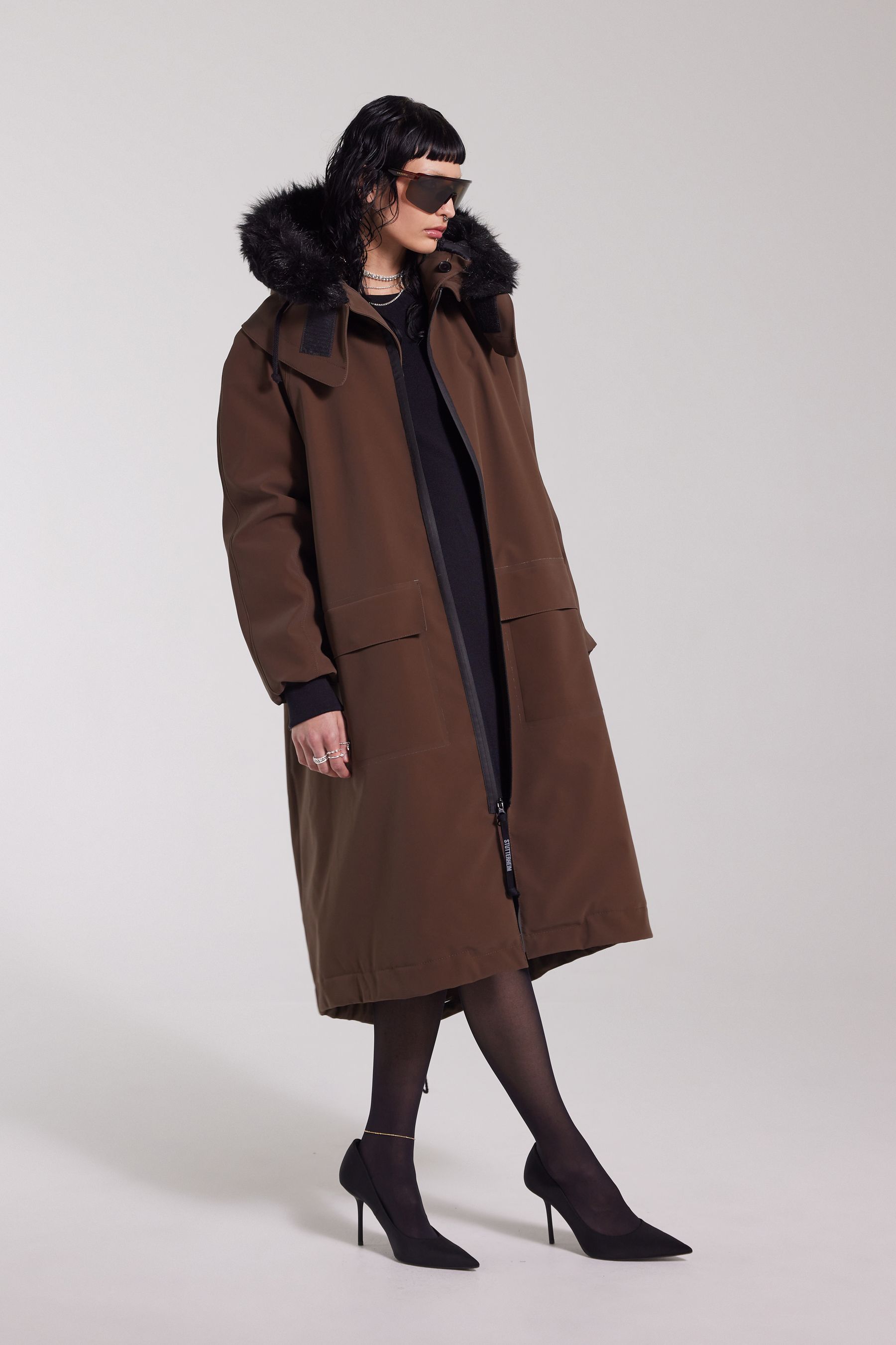 stutterheim pajala parka dark brown women jackets