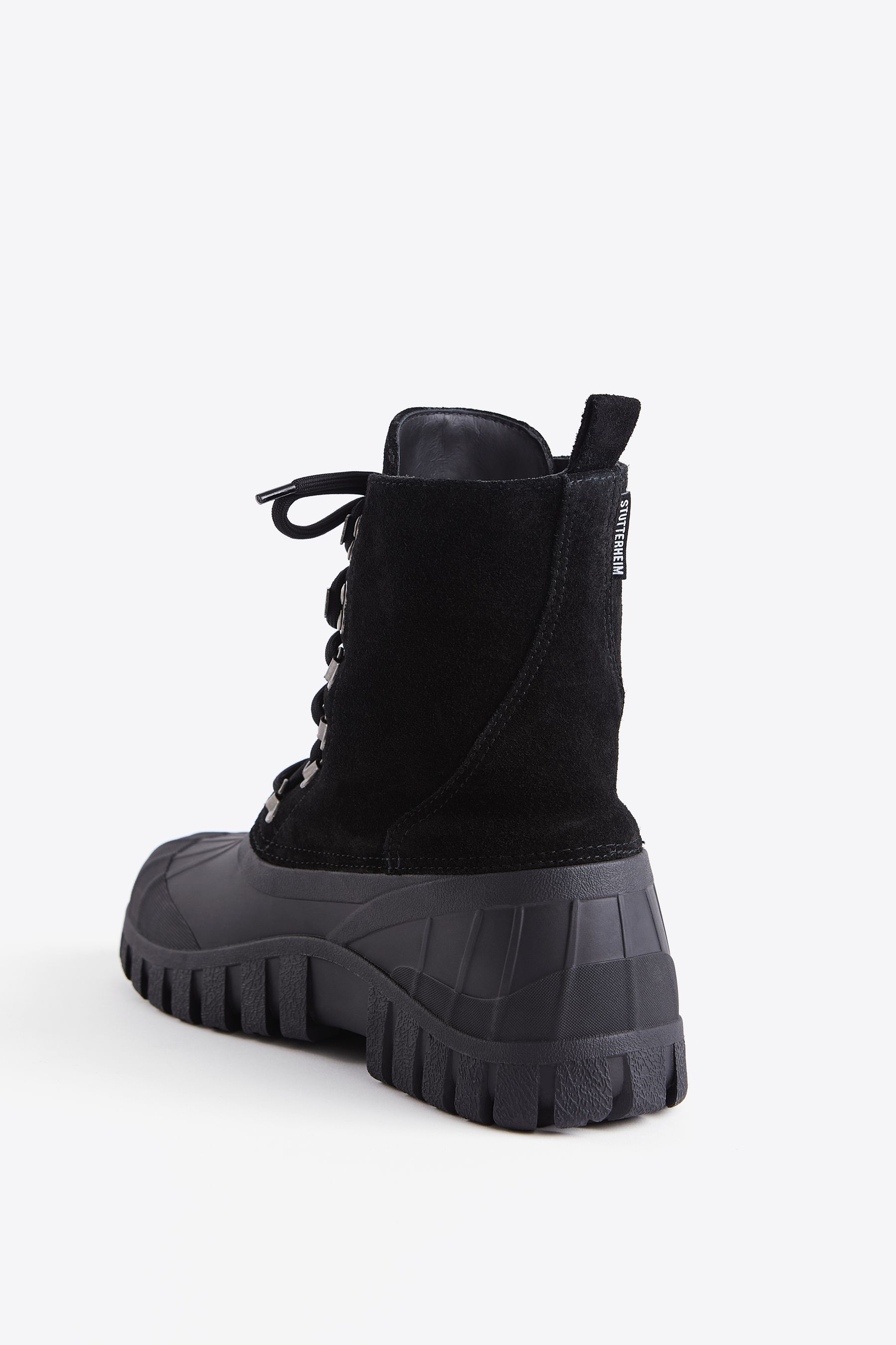 stutterheim patrol boot suede black footwear combat-boots