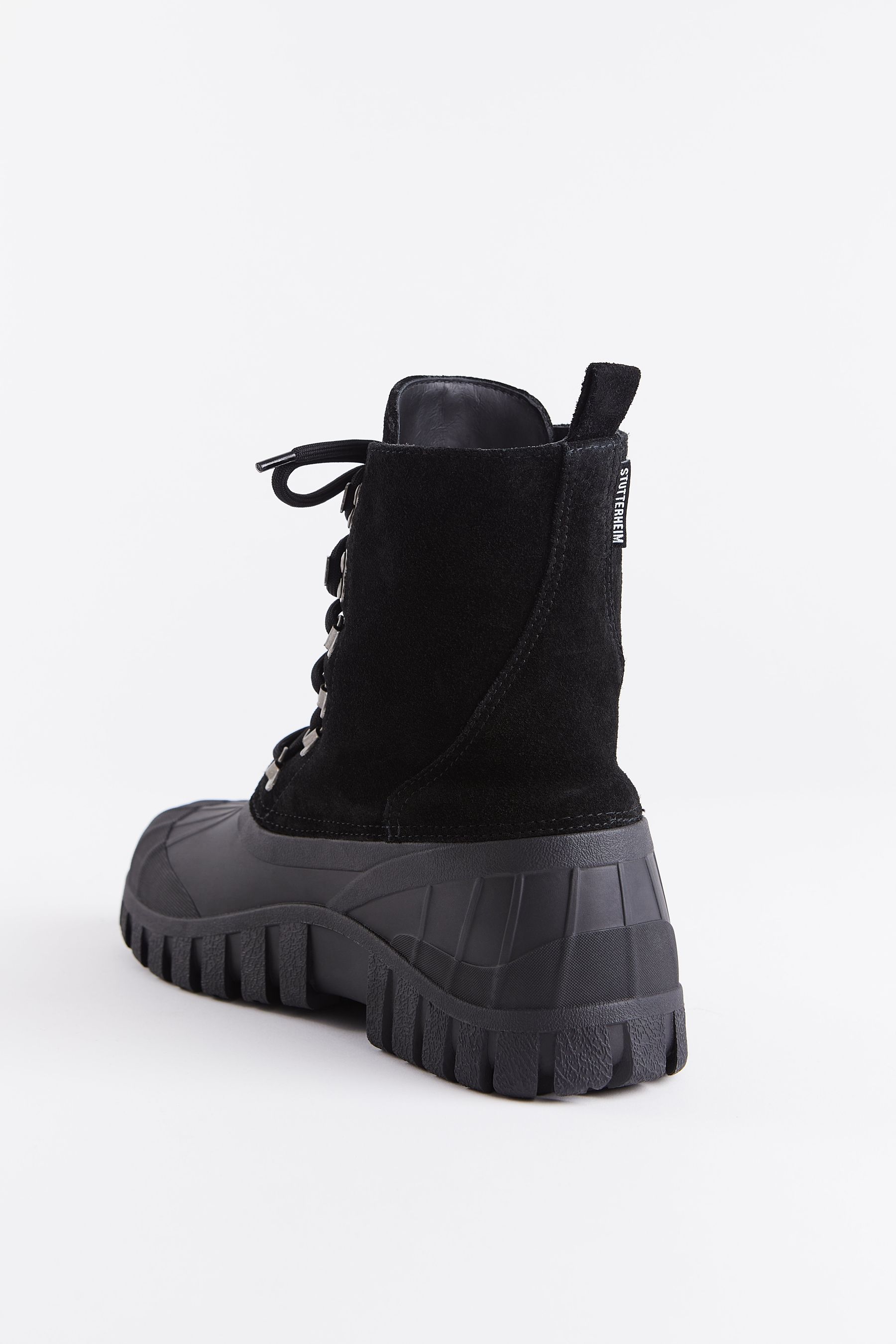 stutterheim patrol boot suede black footwear combat-boots