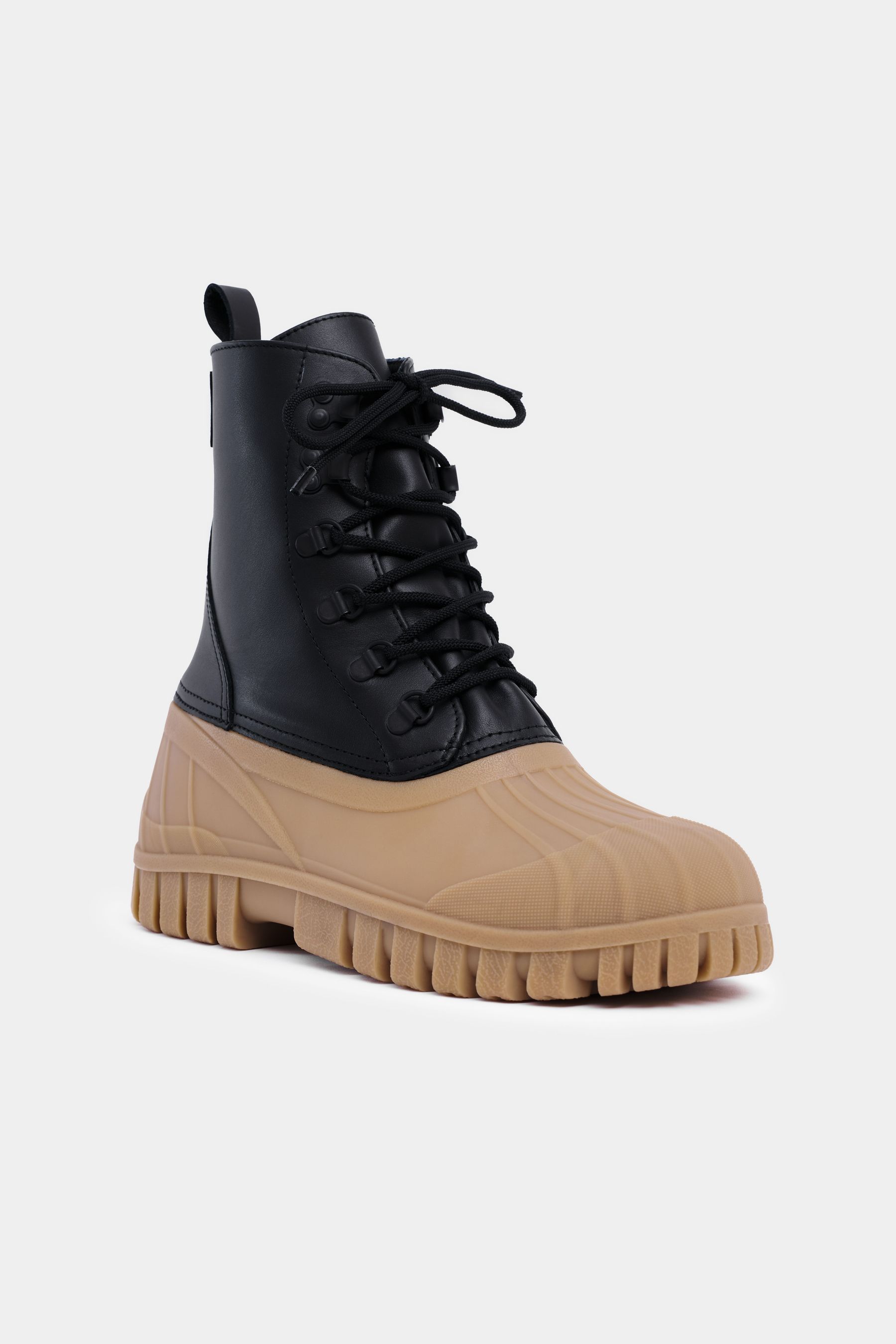 stutterheim patrol boot leather black/fudge footwear leather-boots