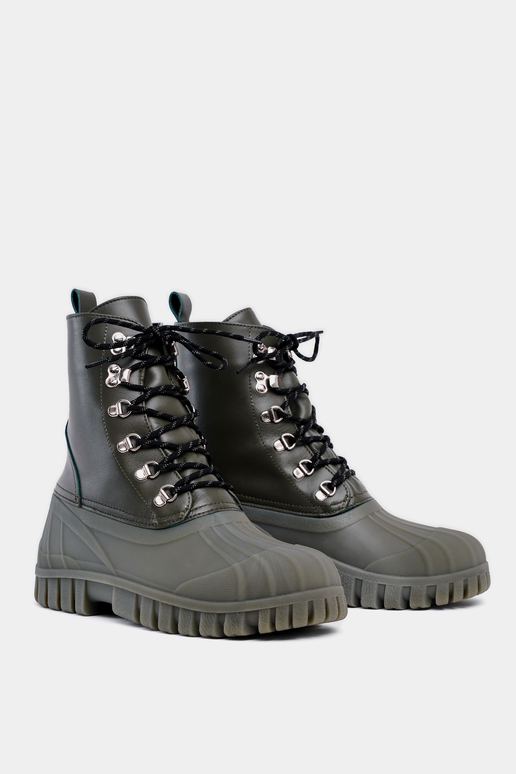 stutterheim patrol boot leather green footwear leather-boots
