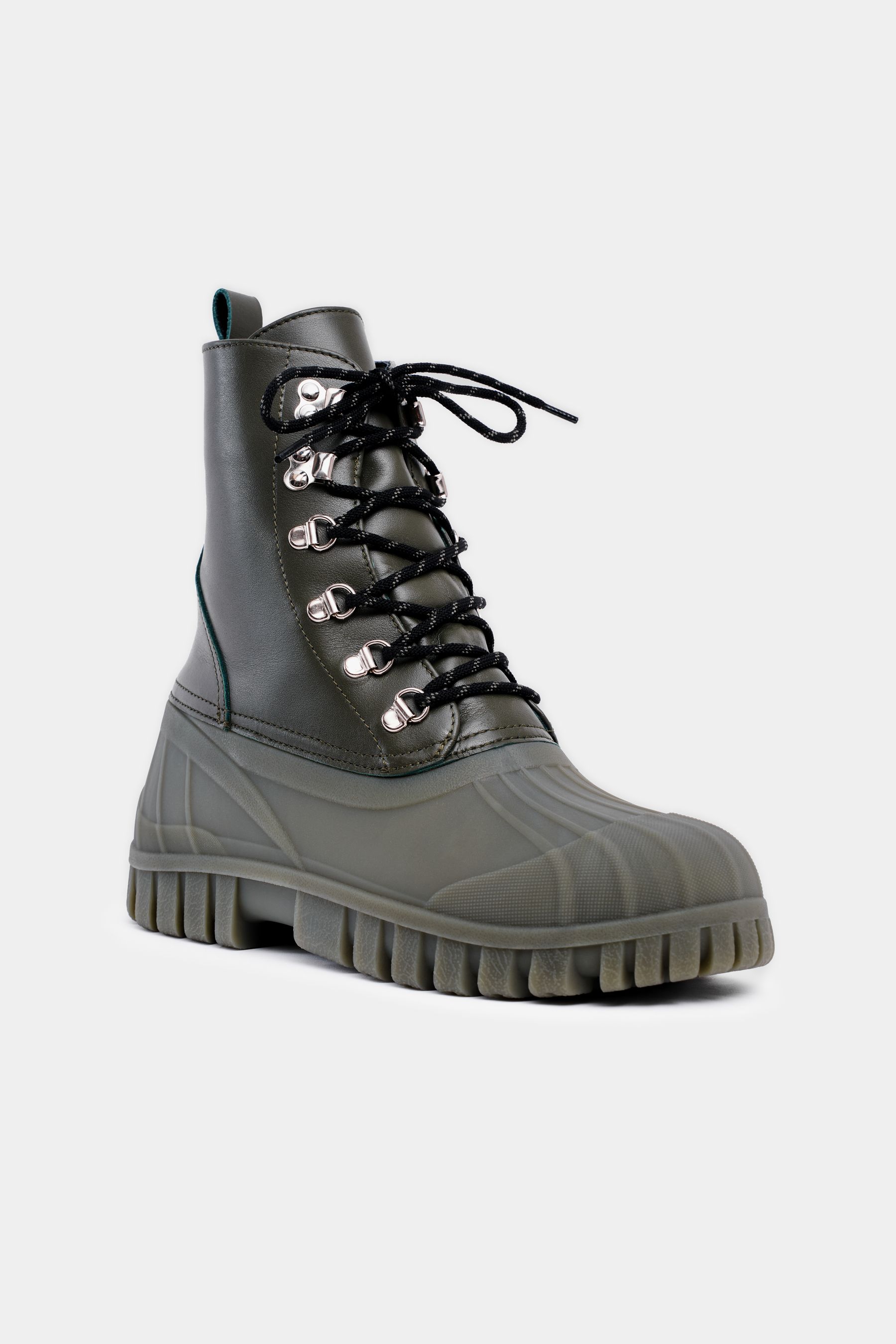 stutterheim patrol boot leather green footwear leather-boots