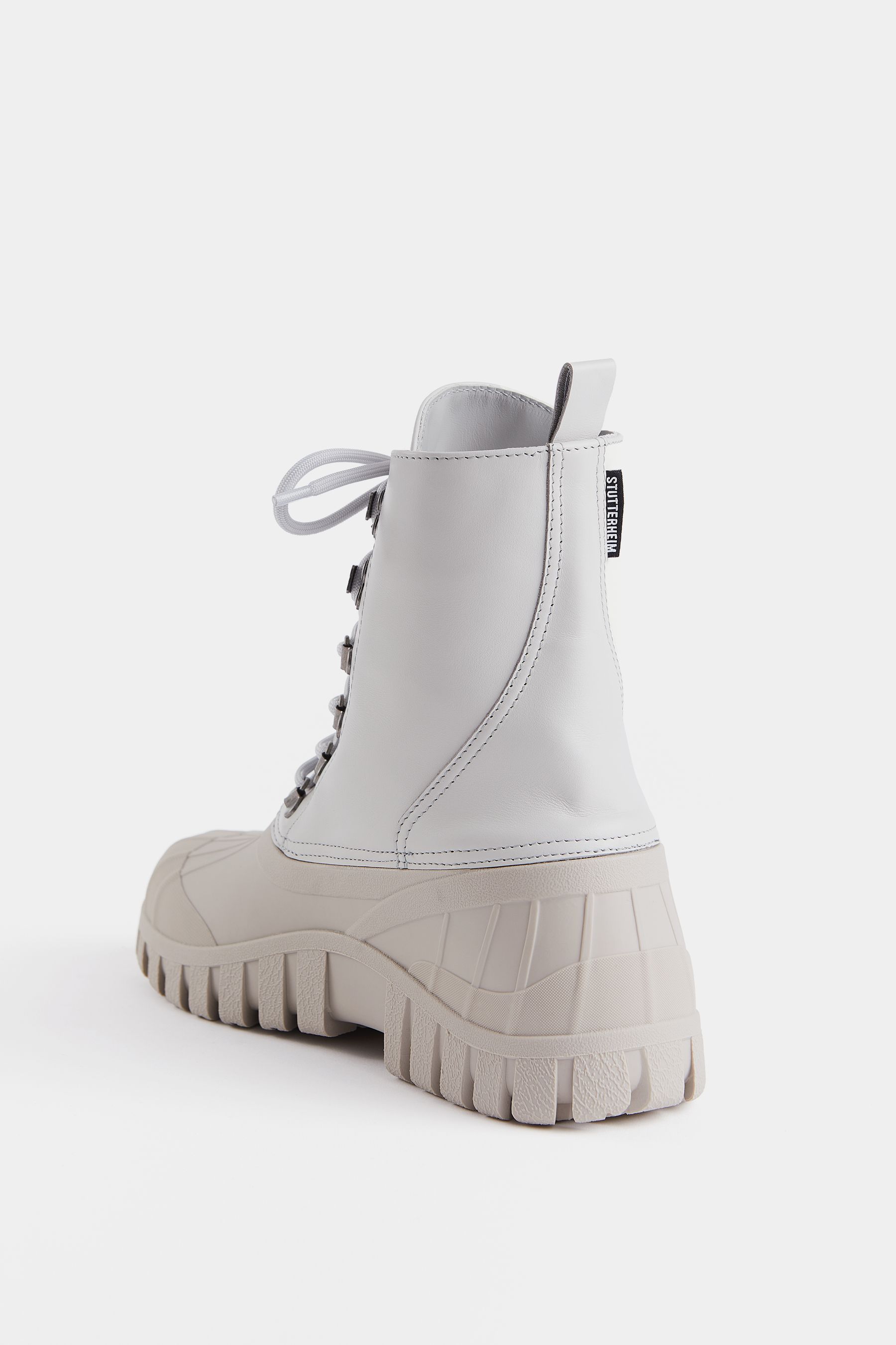 stutterheim patrol boot leather ivory footwear combat-boots