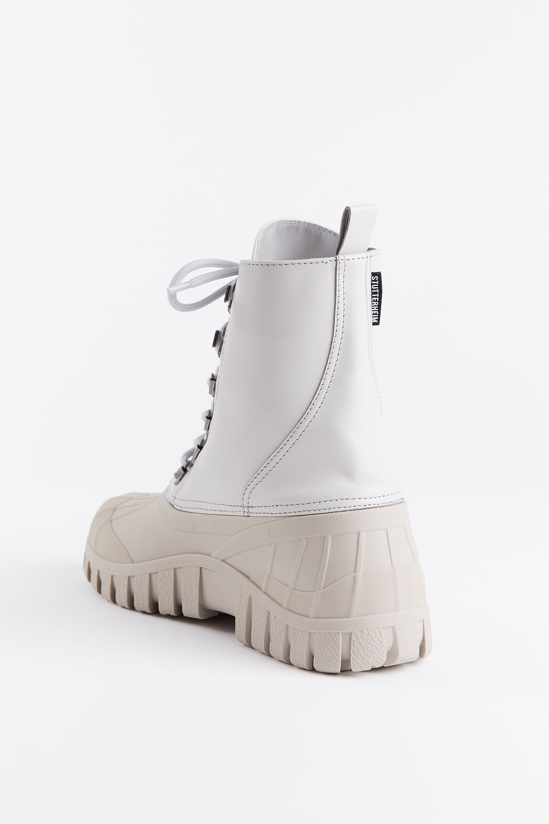 stutterheim patrol boot leather ivory footwear combat-boots