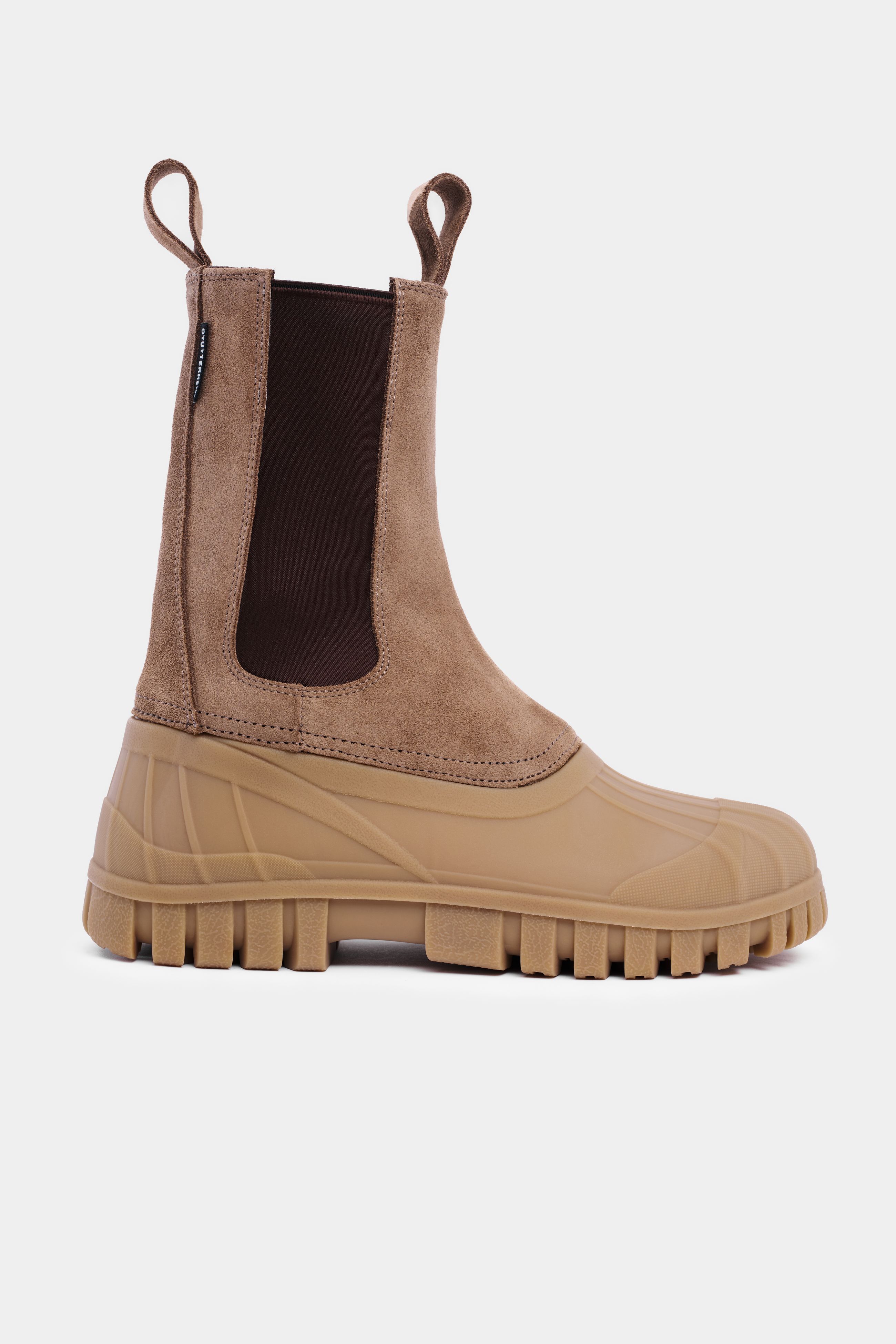 stutterheim patrol boot shaft suede tobacco/fudge footwear suede-boots