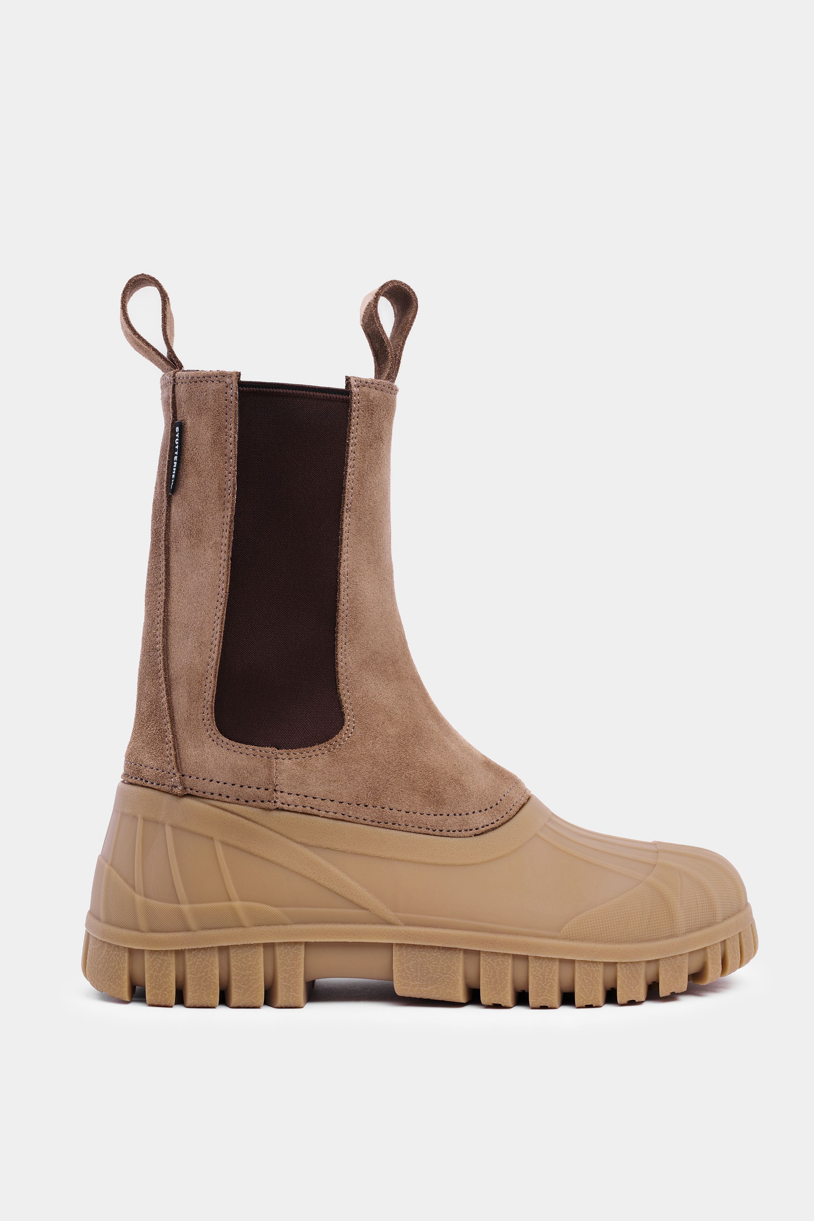 stutterheim patrol boot shaft suede tobacco/fudge footwear suede-boots