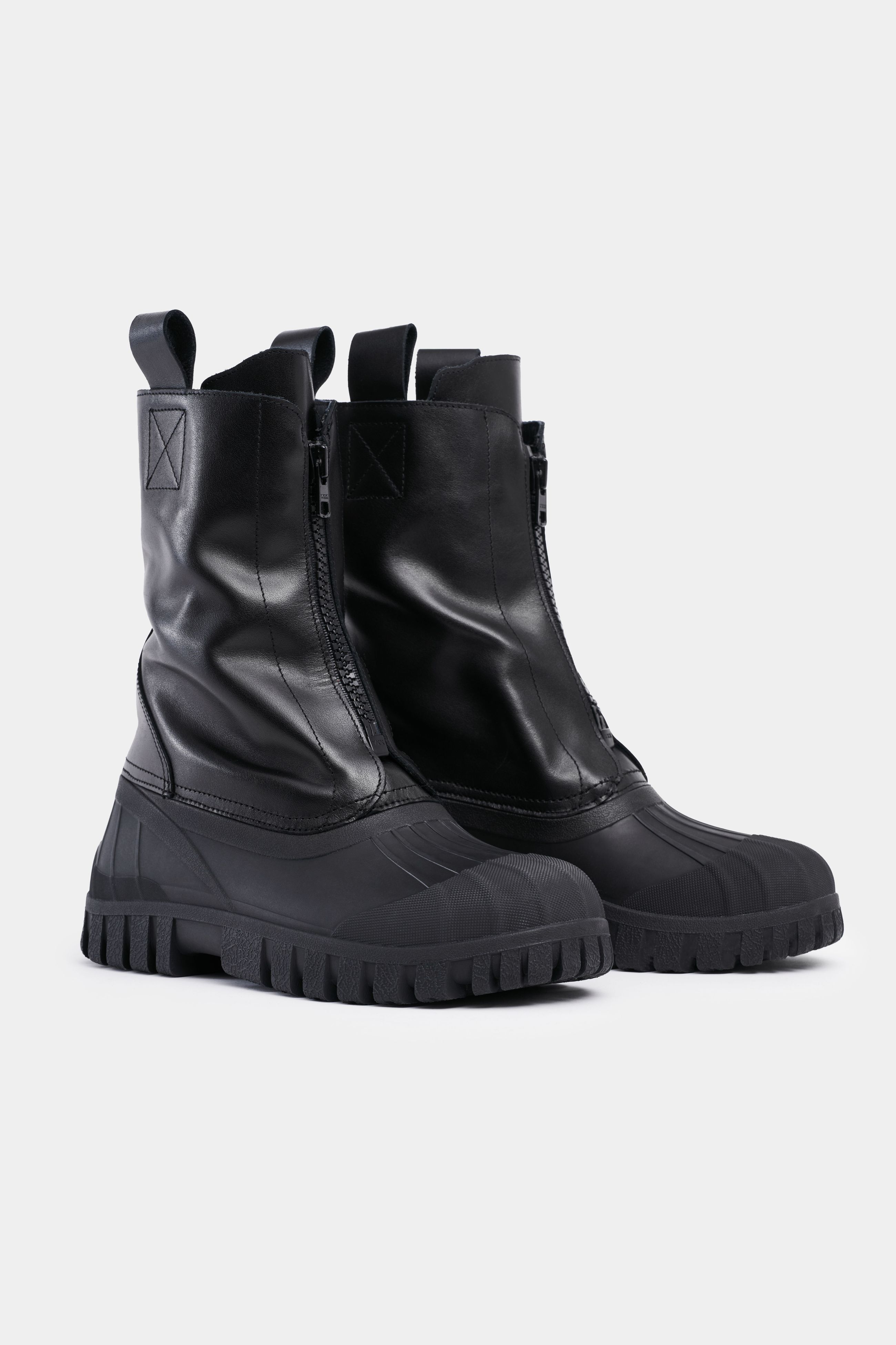 stutterheim patrol zip boot leather black footwear leather-boots