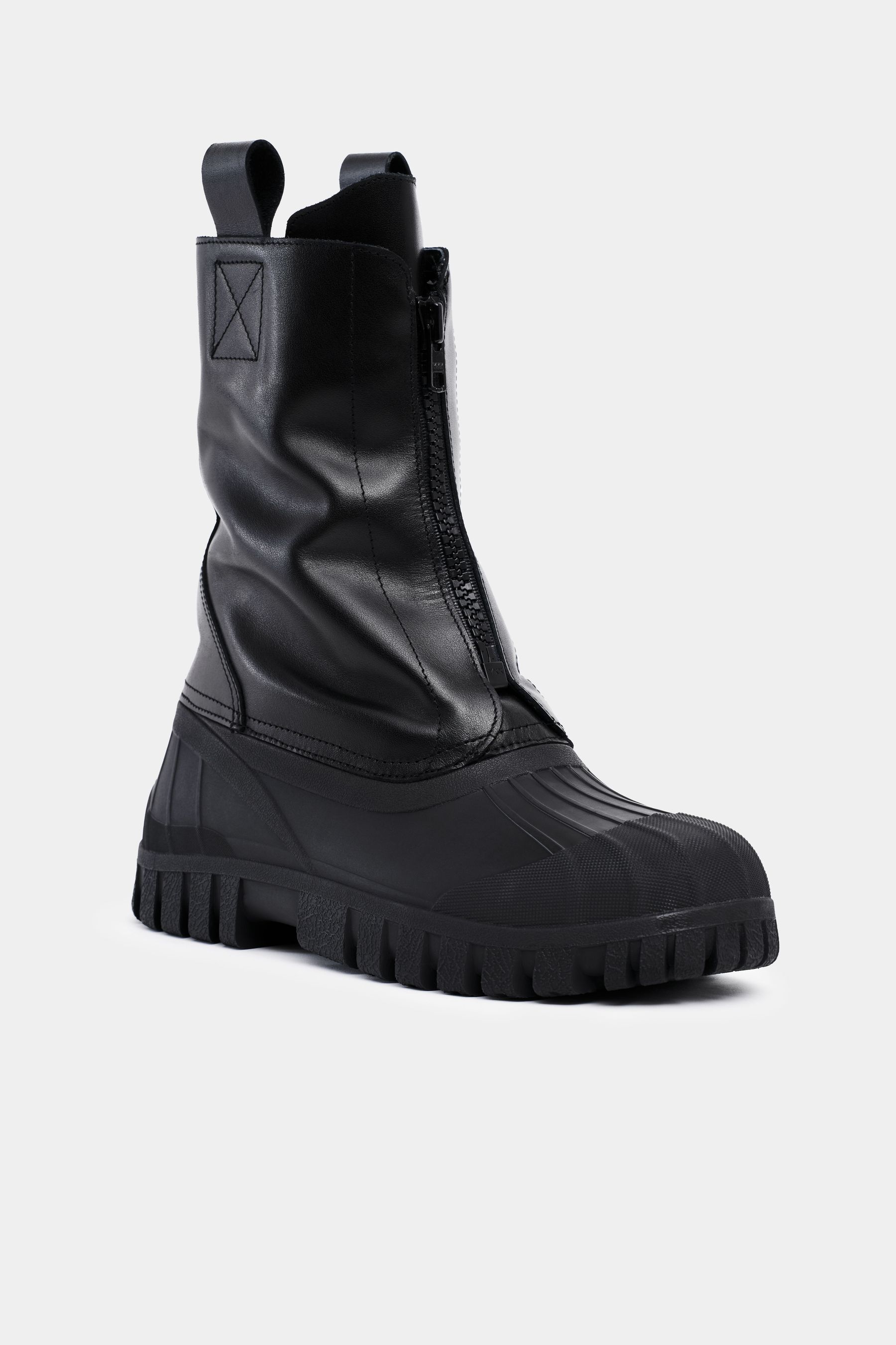 stutterheim patrol zip boot leather black footwear leather-boots