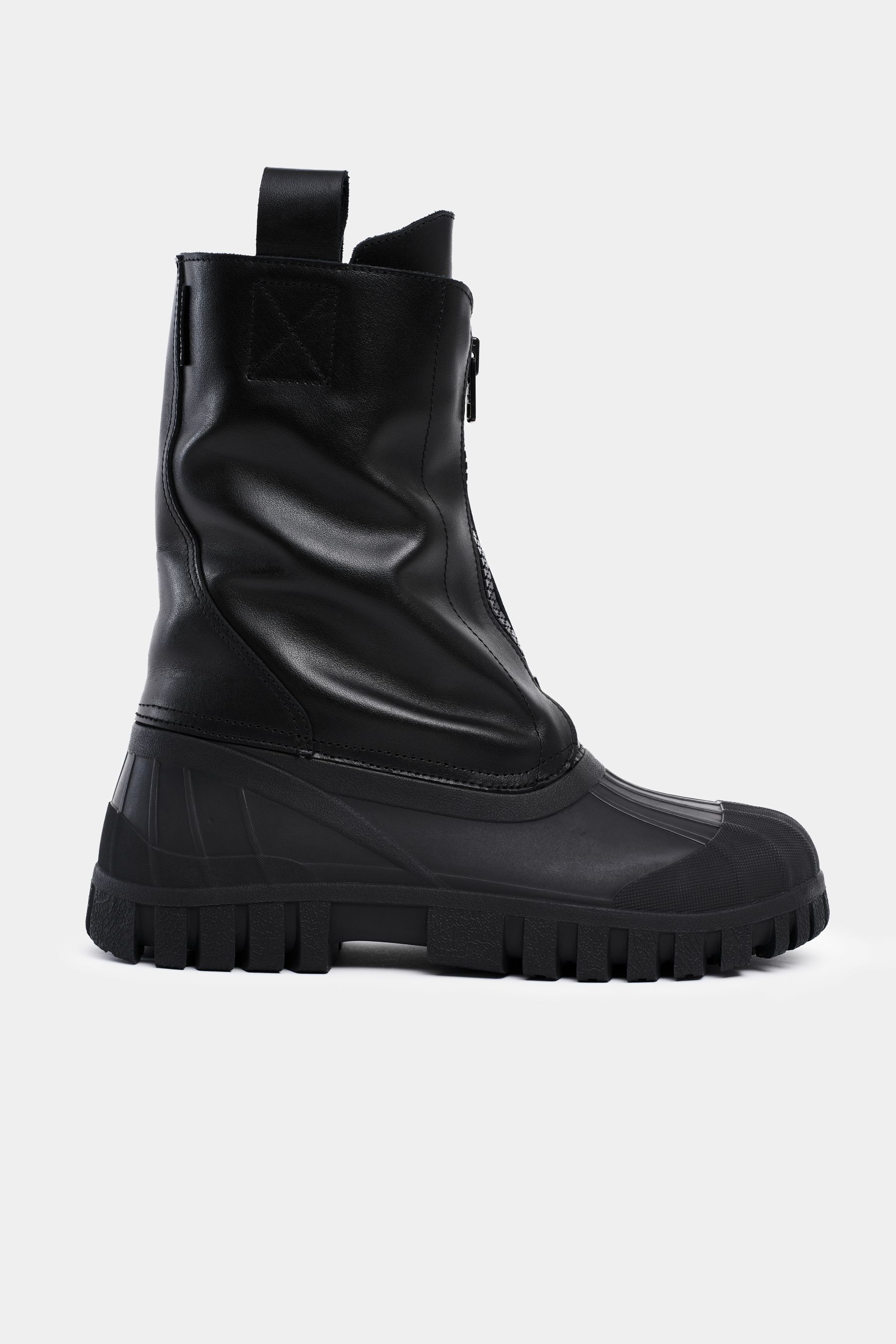 stutterheim patrol zip boot leather black footwear leather-boots