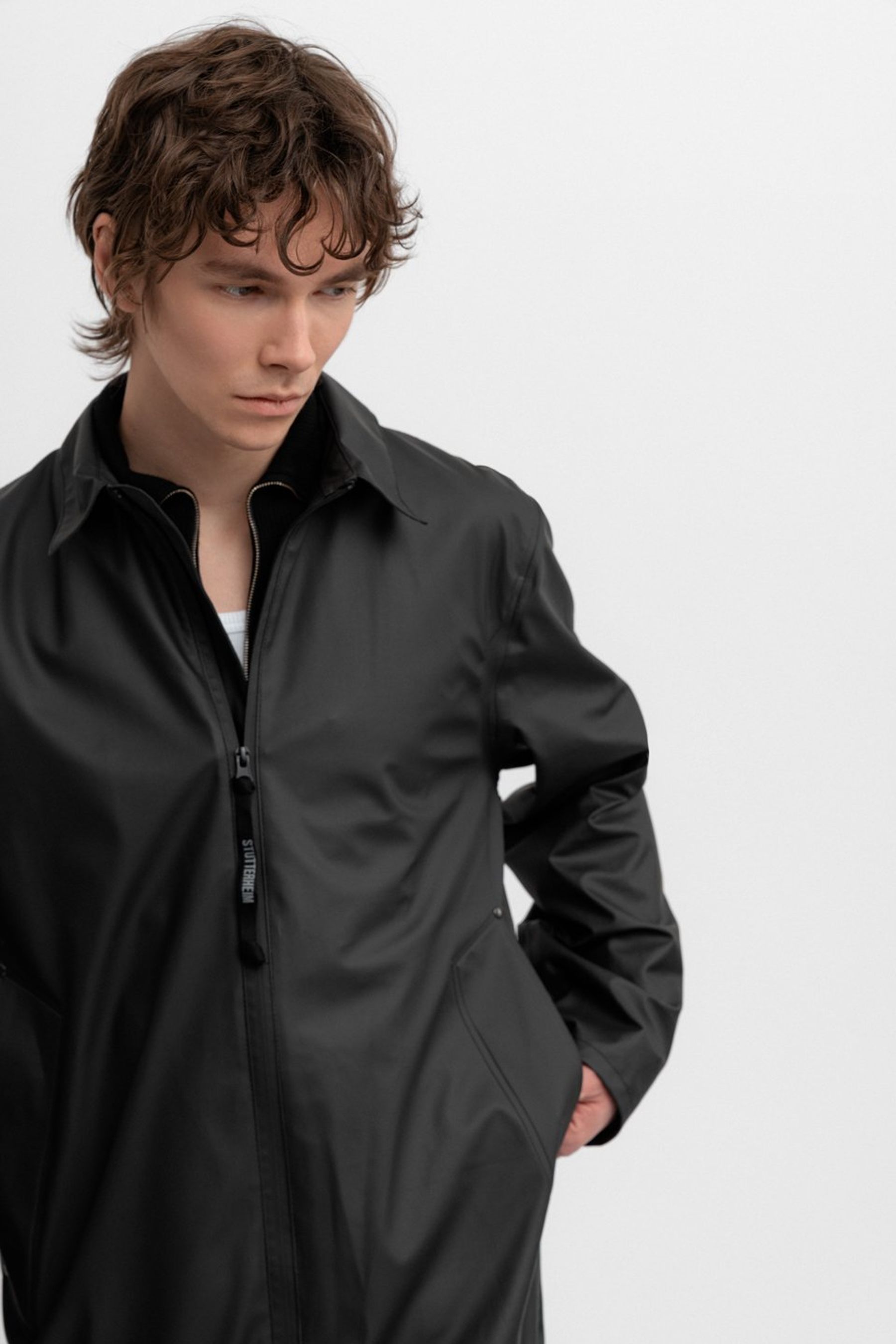 stutterheim portabello lightweight parka black men jackets parkas