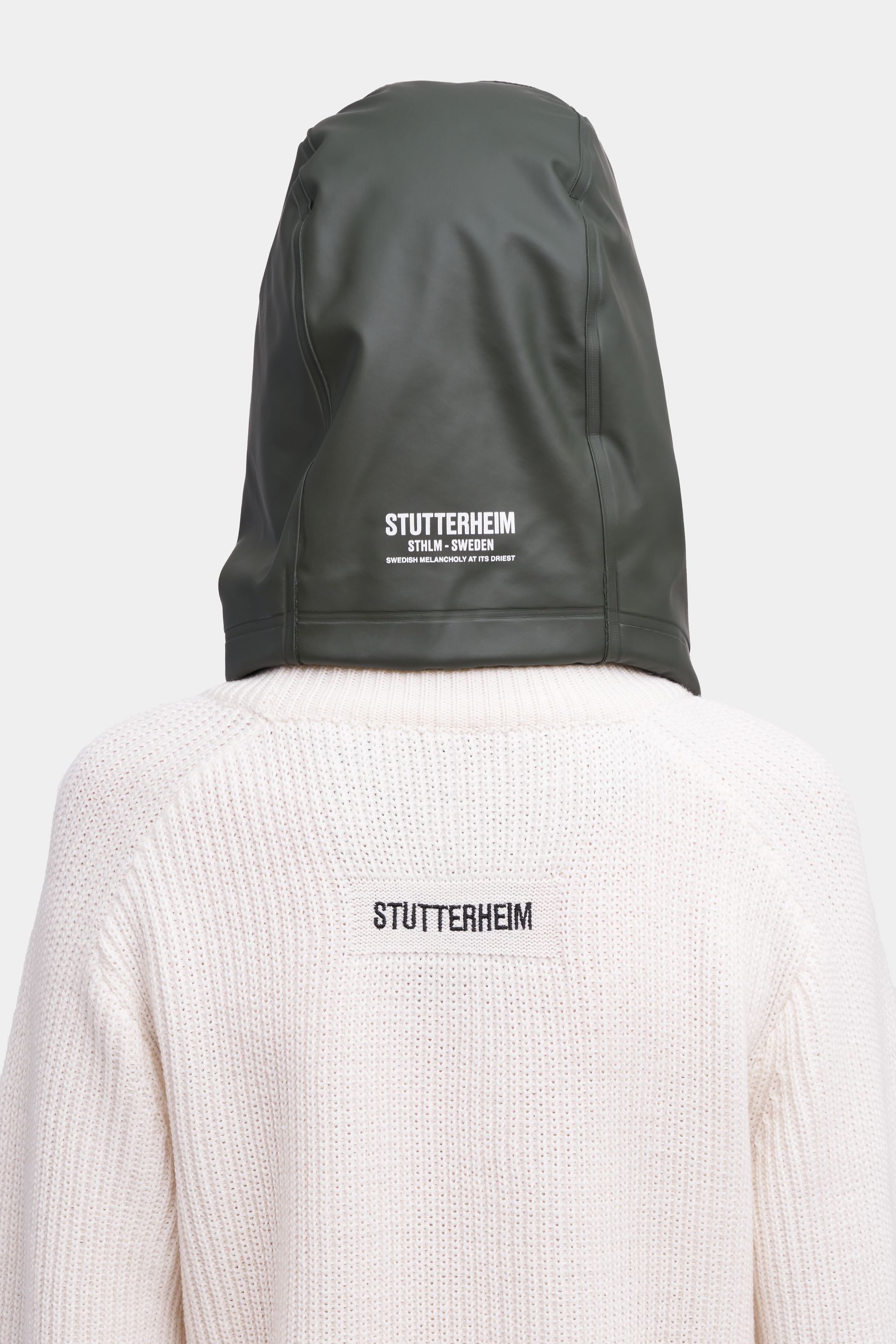 stutterheim rain balaclava green accessories hats-and-scarves