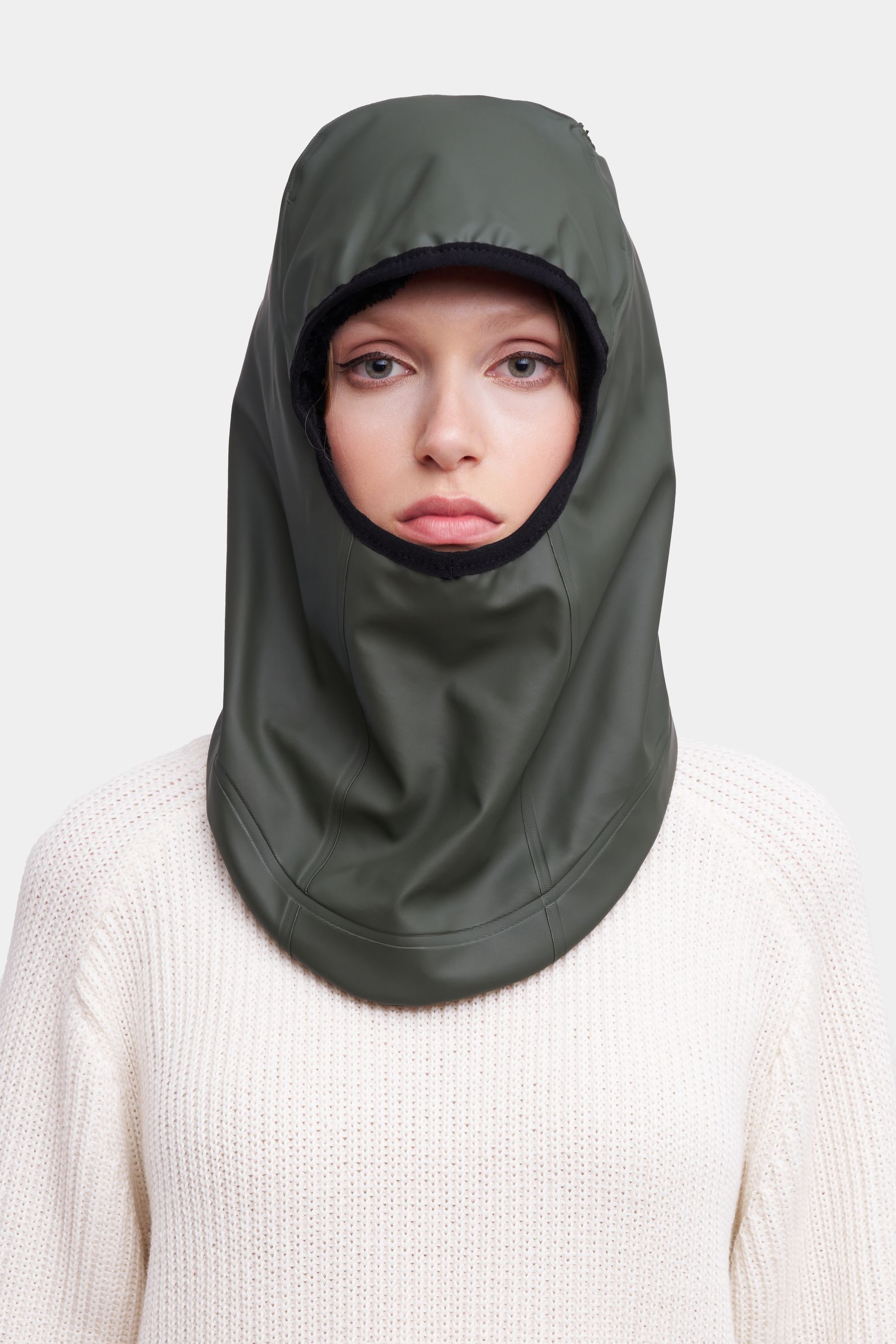 stutterheim rain balaclava green accessories hats-and-scarves