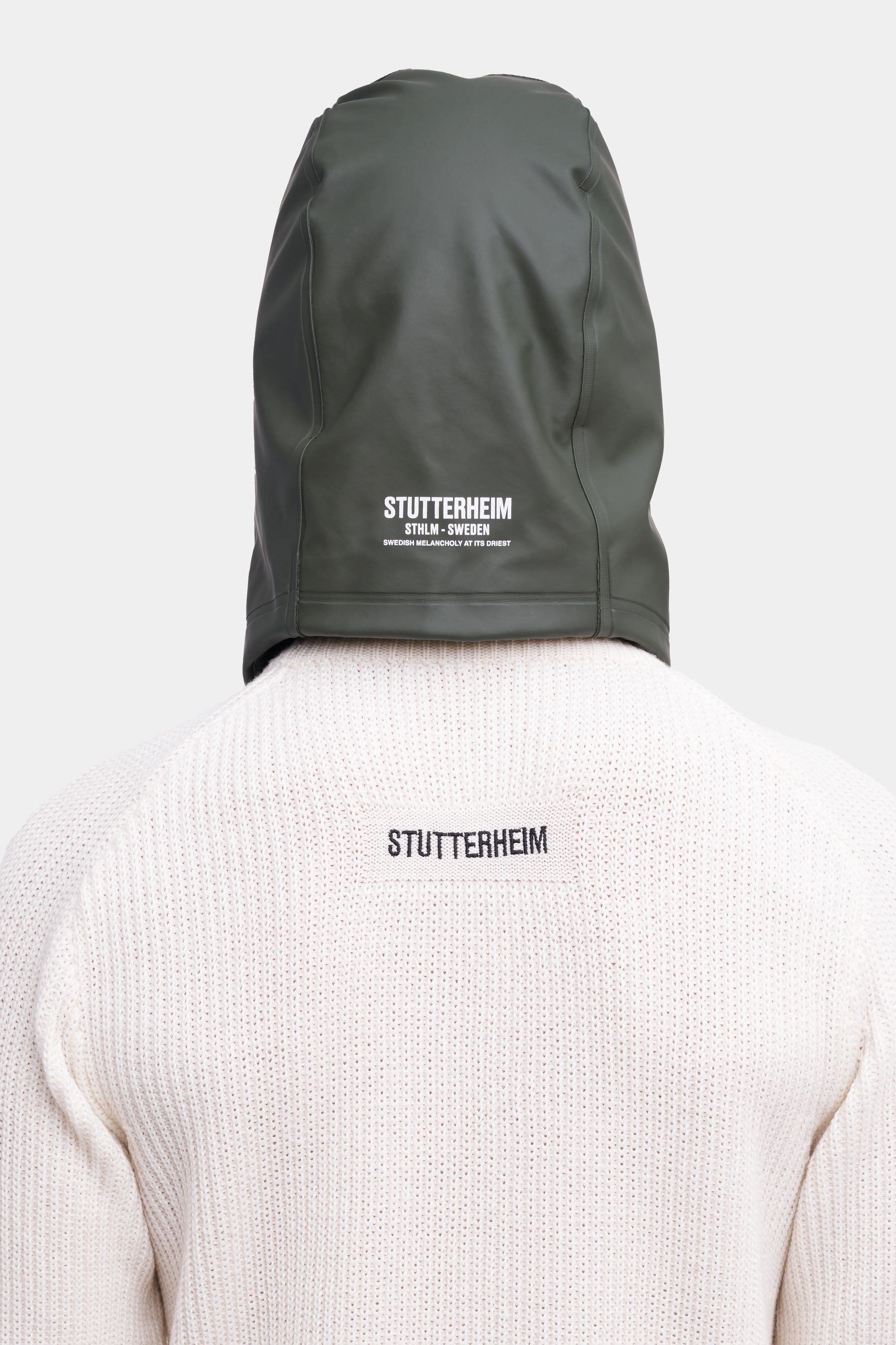 stutterheim rain balaclava green accessories hats-and-scarves