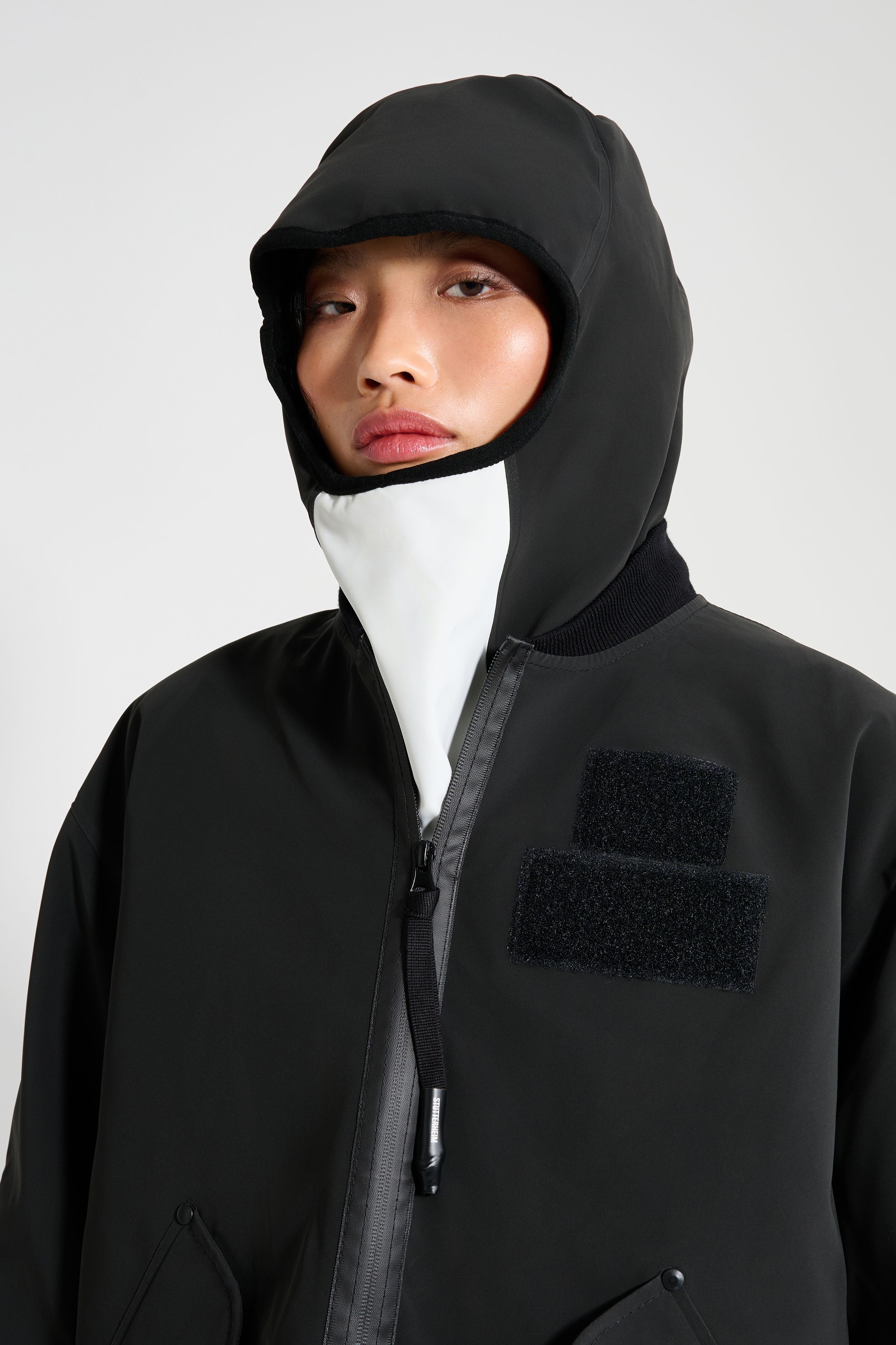 stutterheim rain balaclava black/white accessories hats-and-scarves