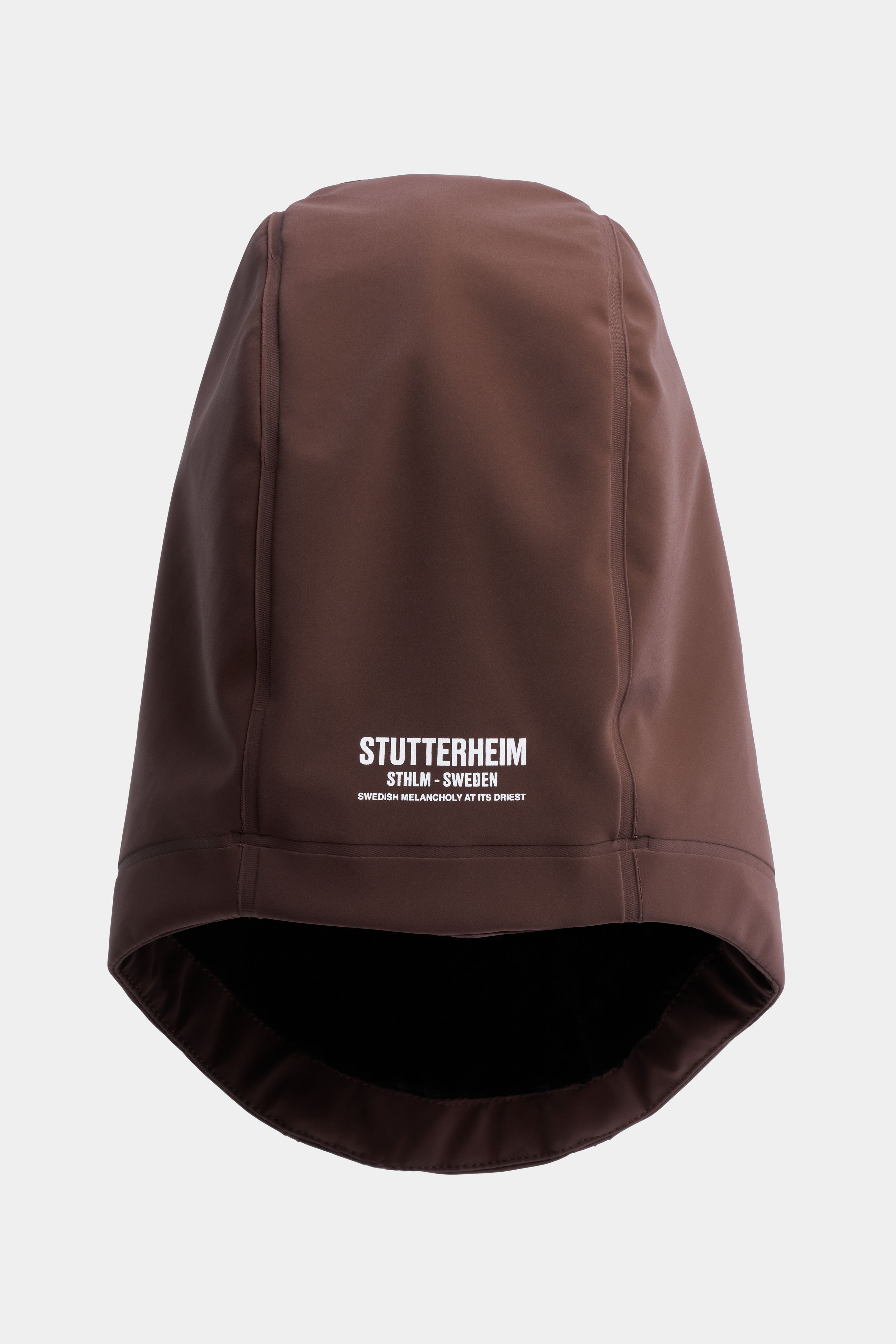 stutterheim rain balaclava matte dark brown accessories hats-and-scarves