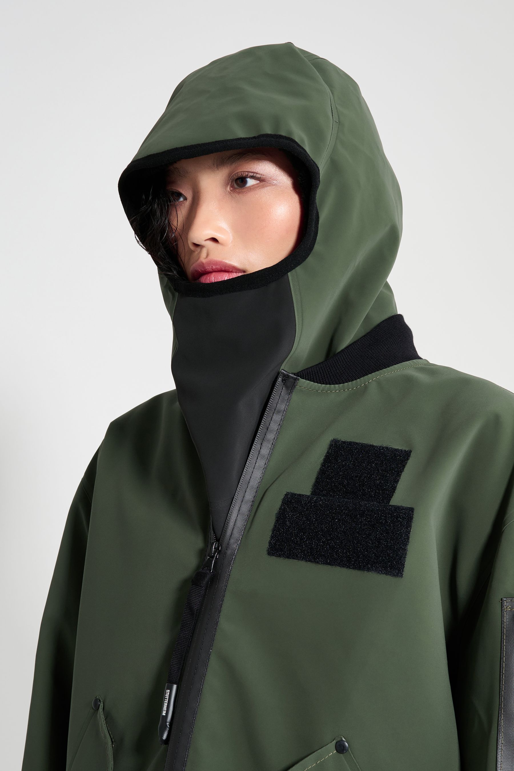 stutterheim rain balaclava matte green/black accessories hats-and-scarves