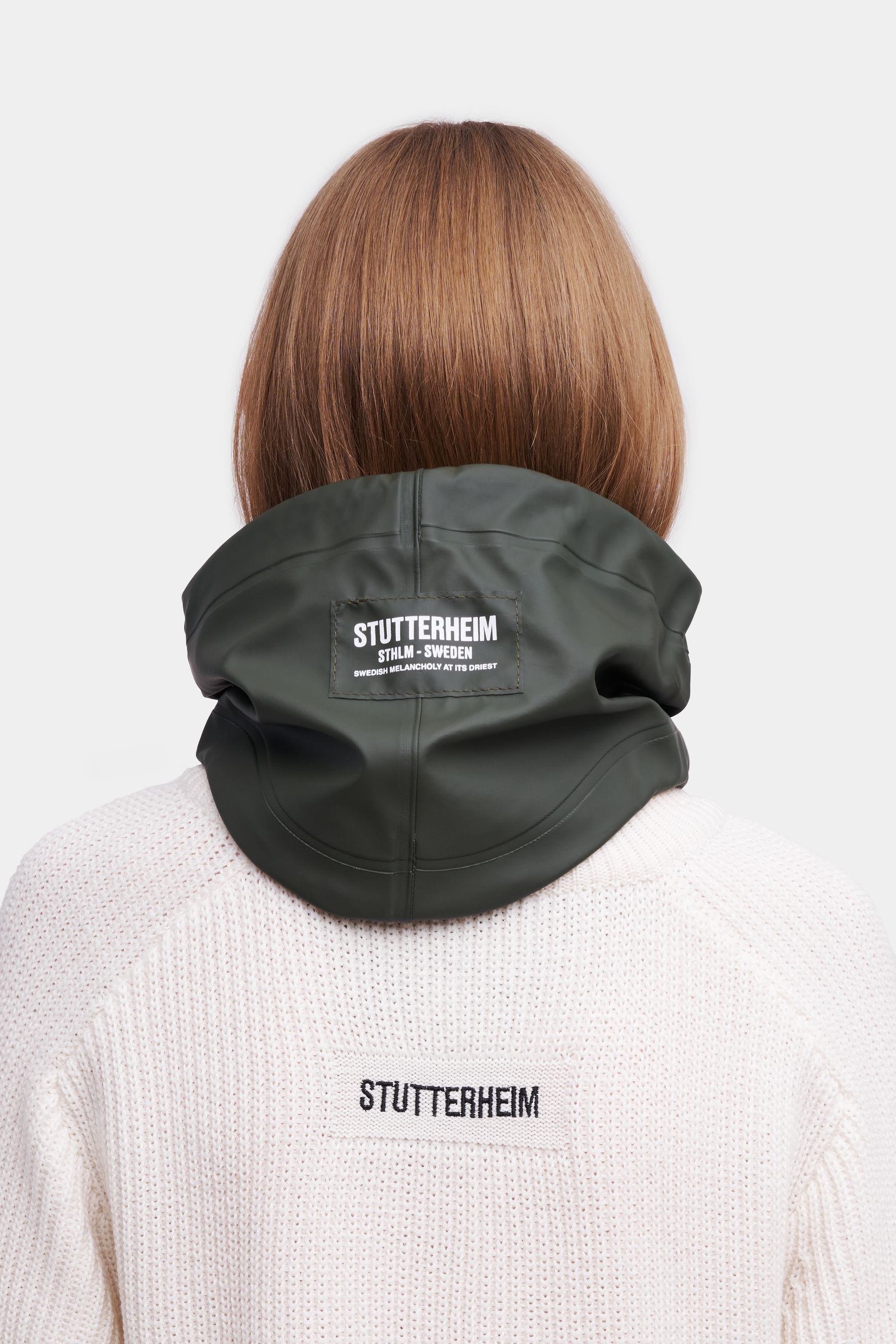 stutterheim rain collar green accessories hats-and-scarves scarves