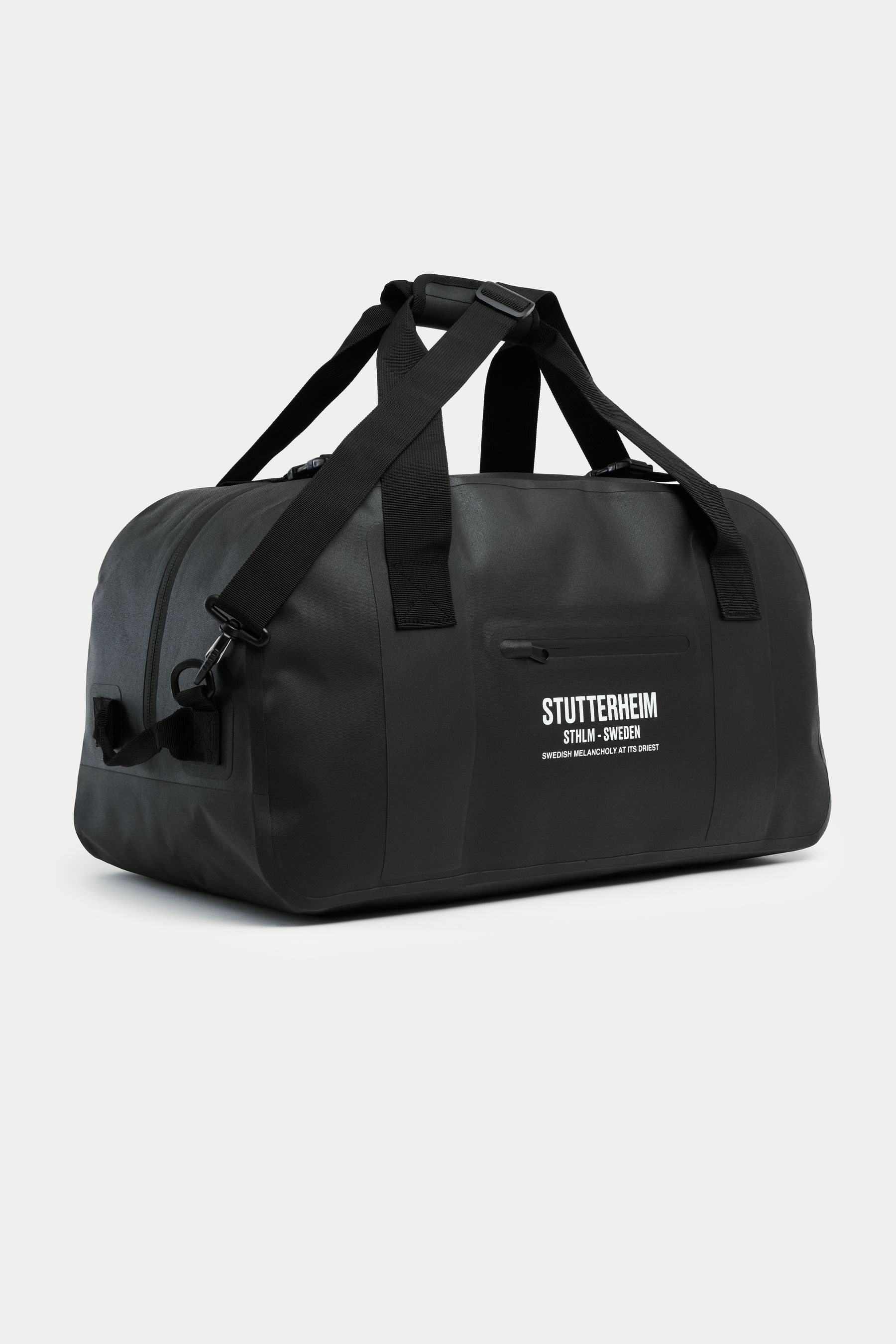 stutterheim rain duffel bag 50l black accessories bags travel-bags