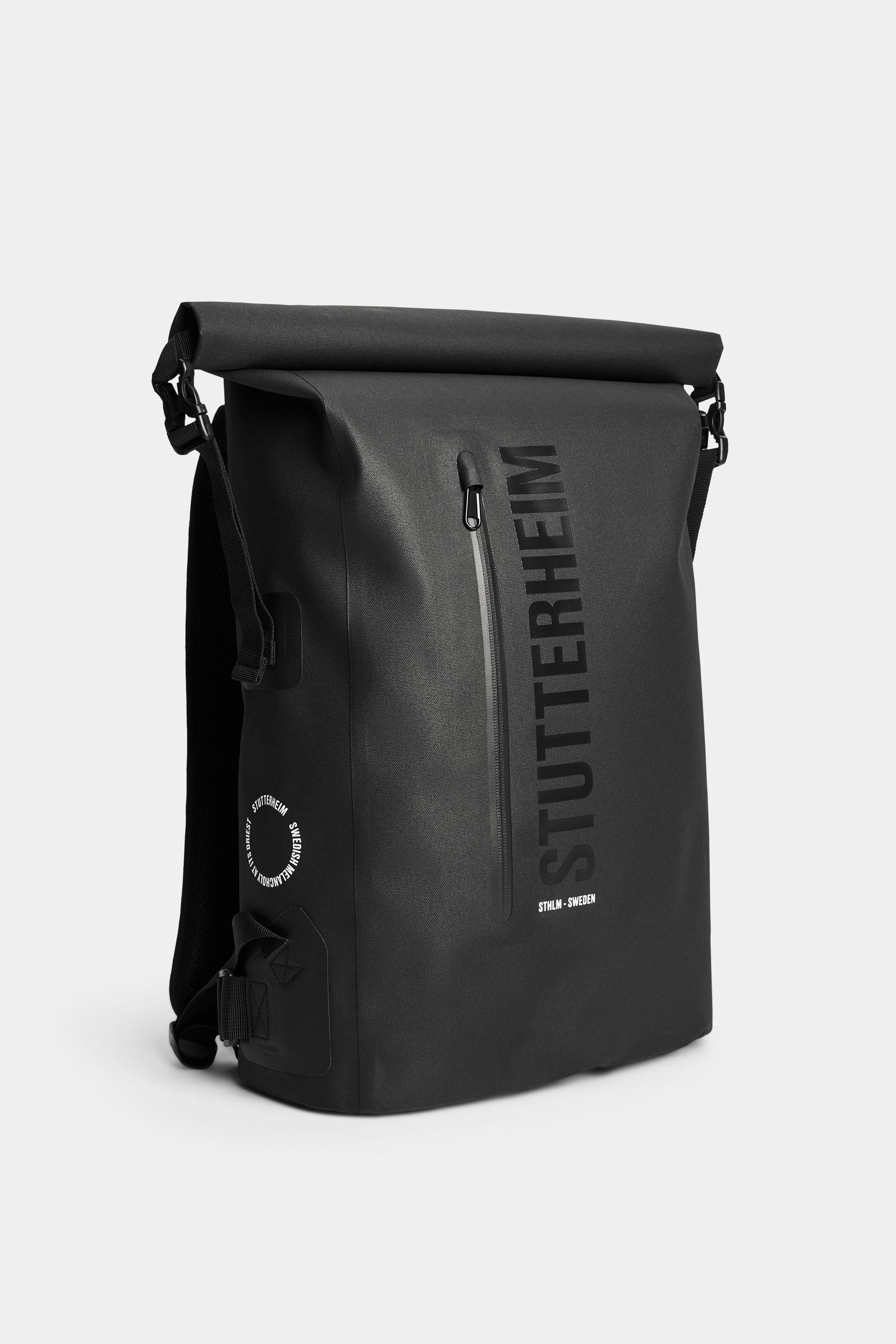 stutterheim rain rolltop 25l backpack black accessories bags backpacks