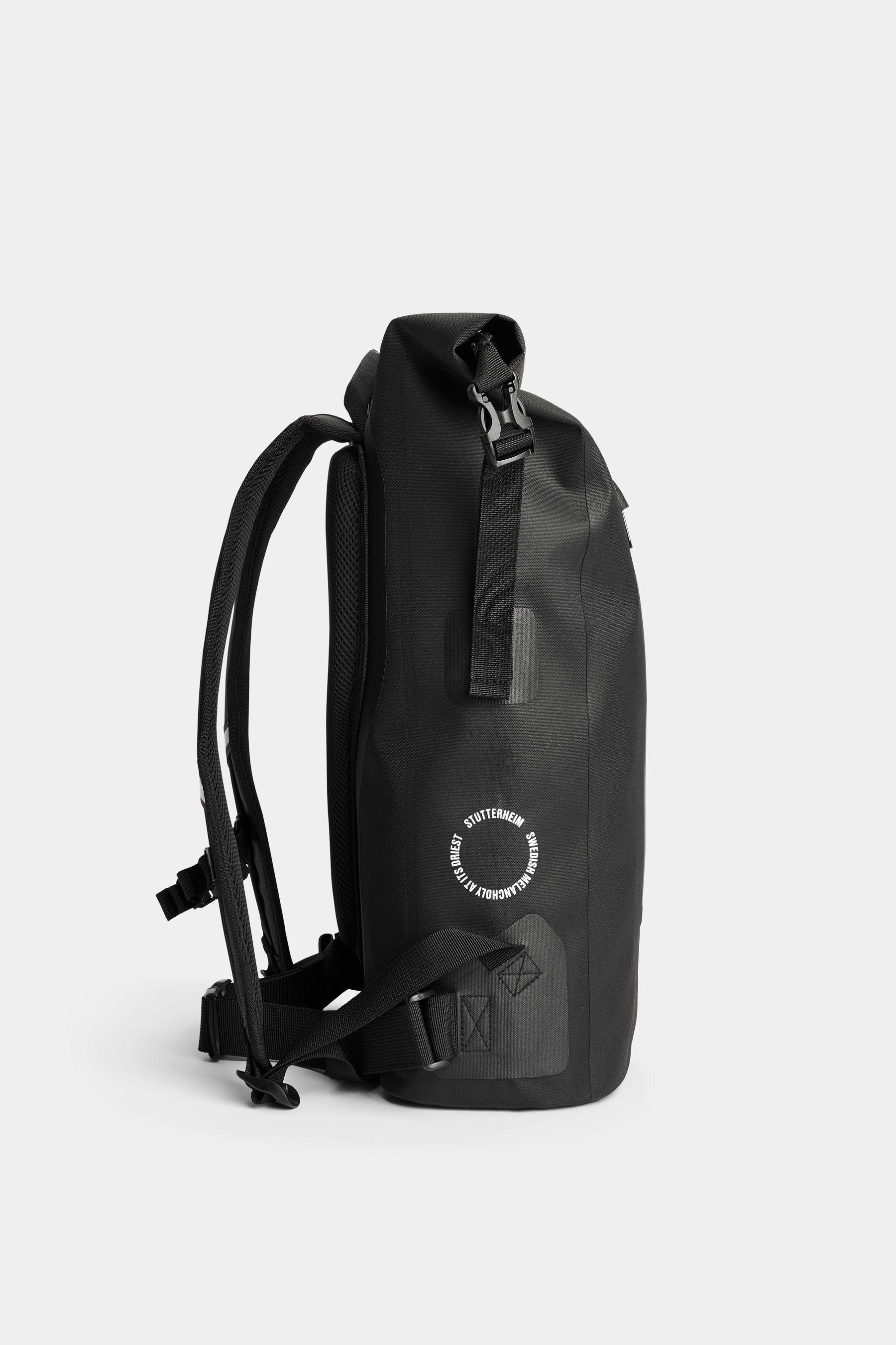 stutterheim rain rolltop 25l backpack black accessories bags backpacks
