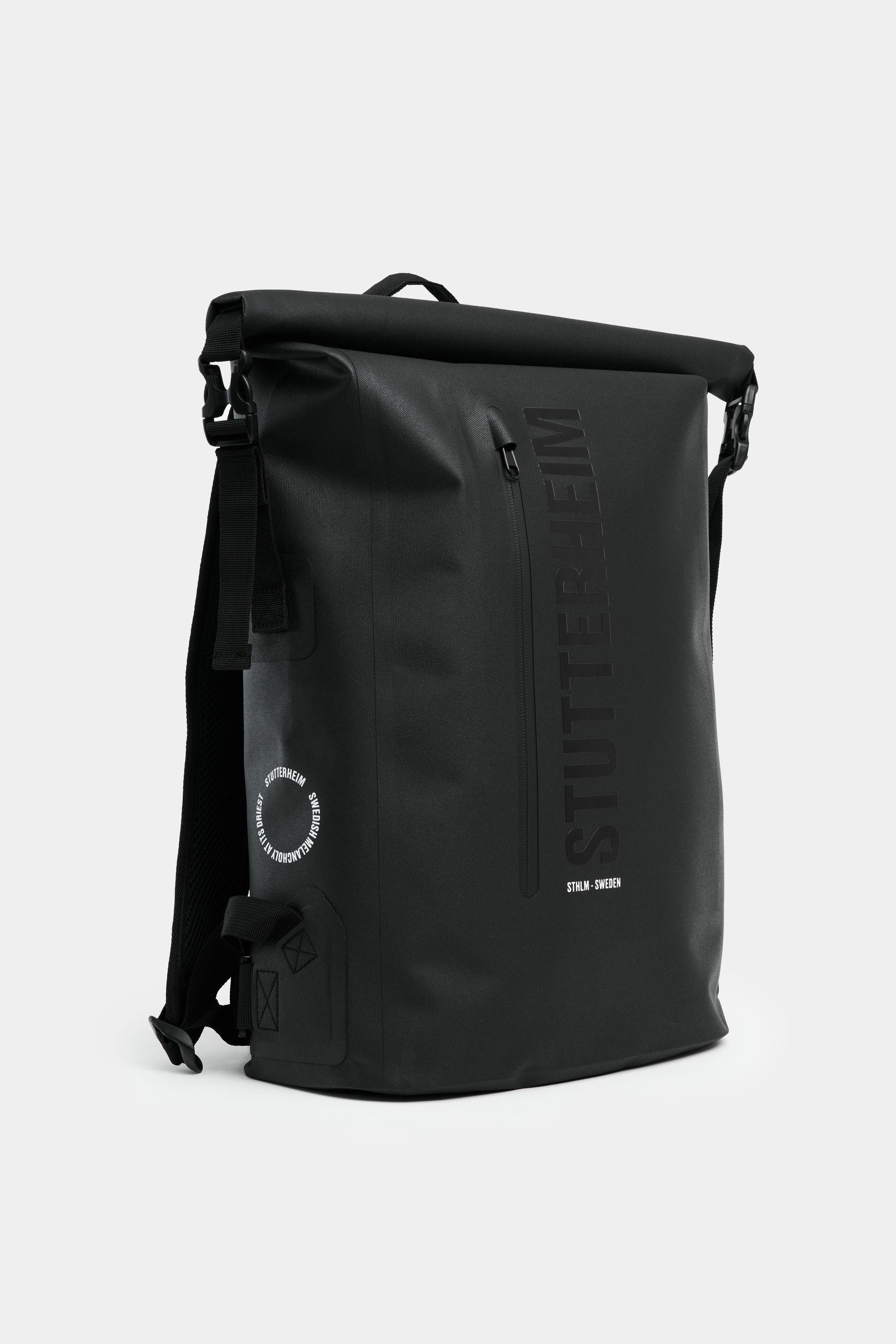 stutterheim rain rolltop 25l backpack black accessories bags backpacks