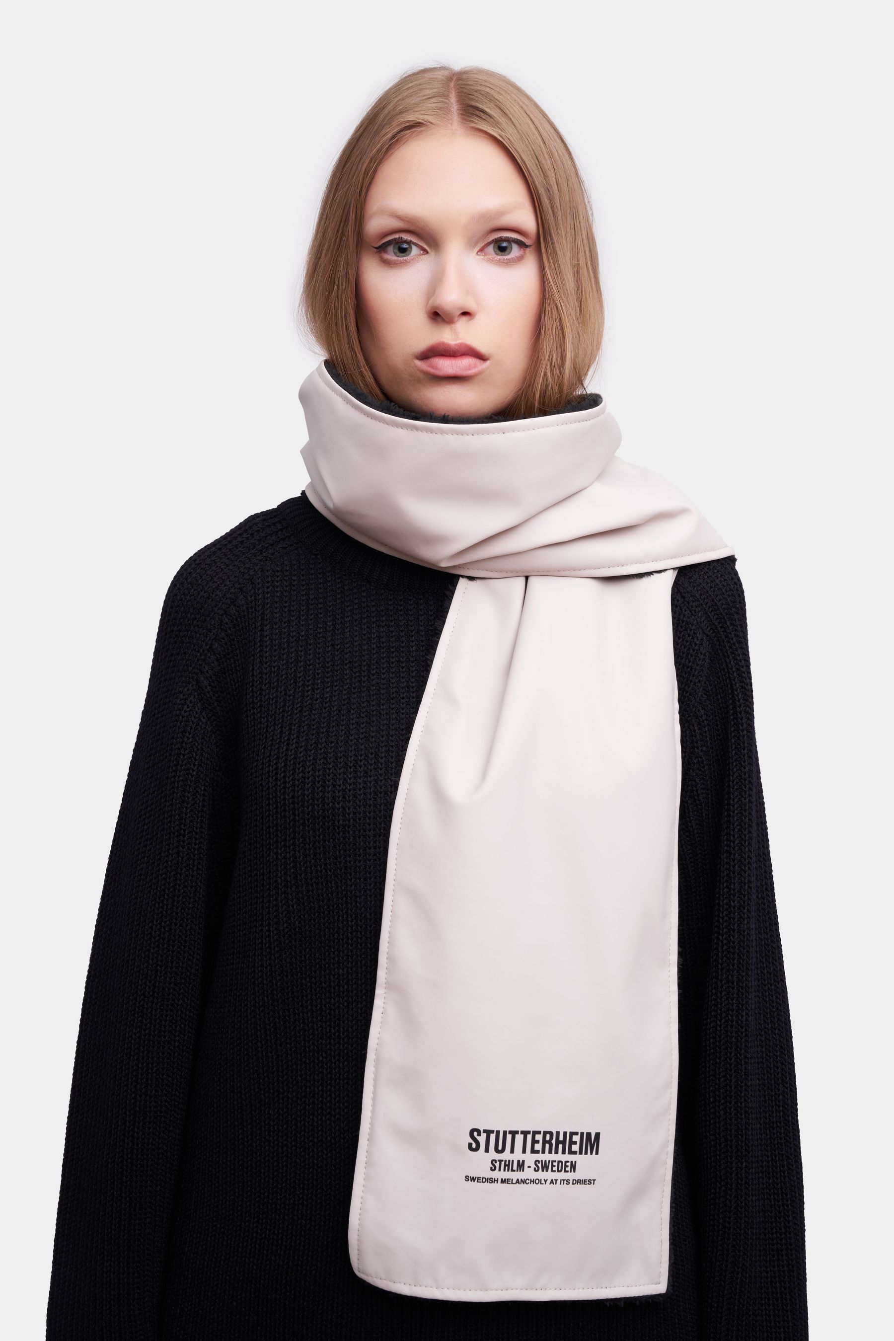 stutterheim rain scarf light sand accessories hats-and-scarves scarves
