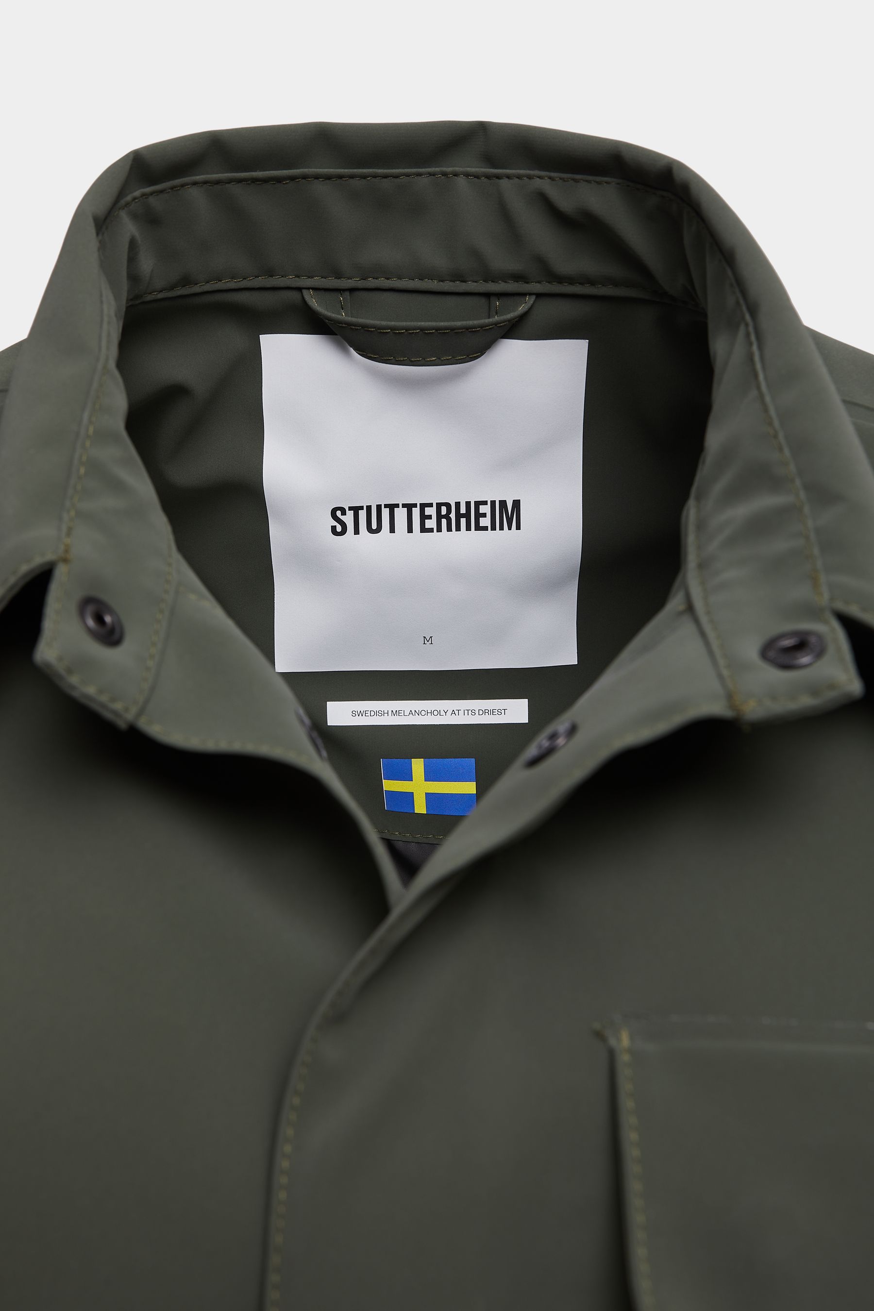 stutterheim ringen matte winter overshirt dark green men jackets overshirts