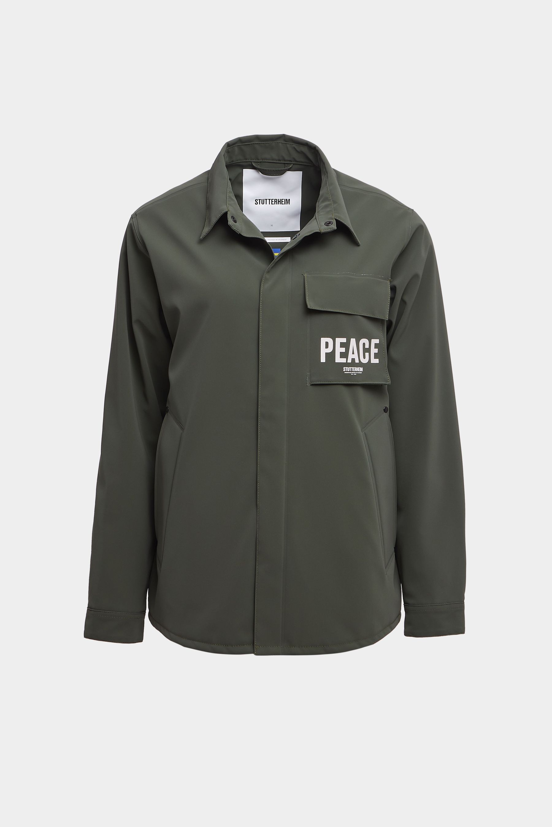 stutterheim ringen matte winter overshirt dark green men jackets overshirts