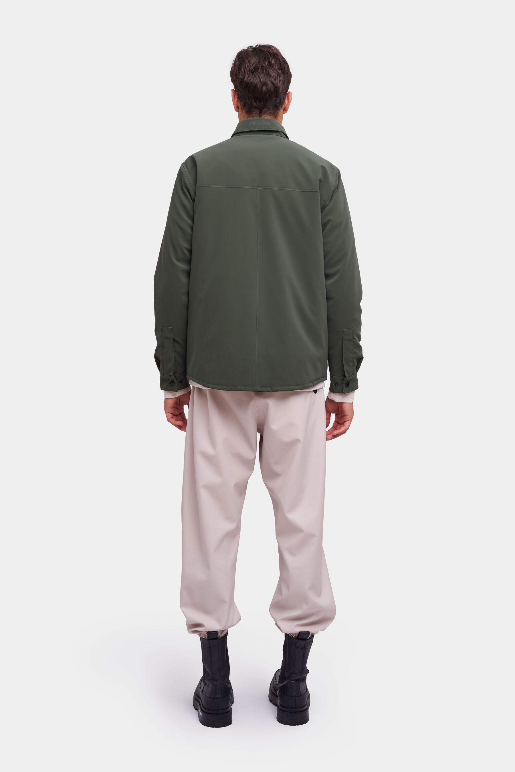 stutterheim ringen matte winter overshirt dark green men jackets overshirts